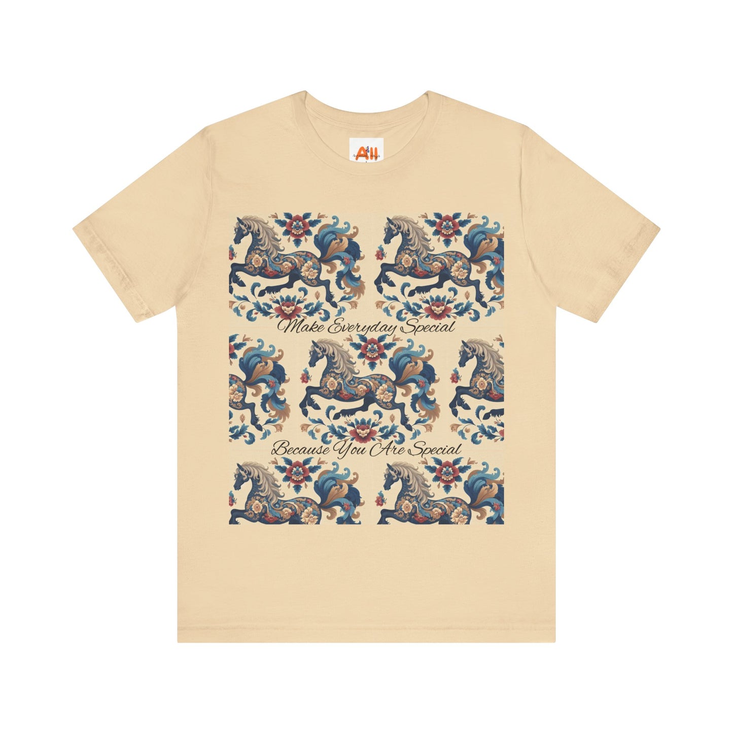 Floral Horses, Unisex Jersey Short Sleeve Tee, Unique Design for Unique Character