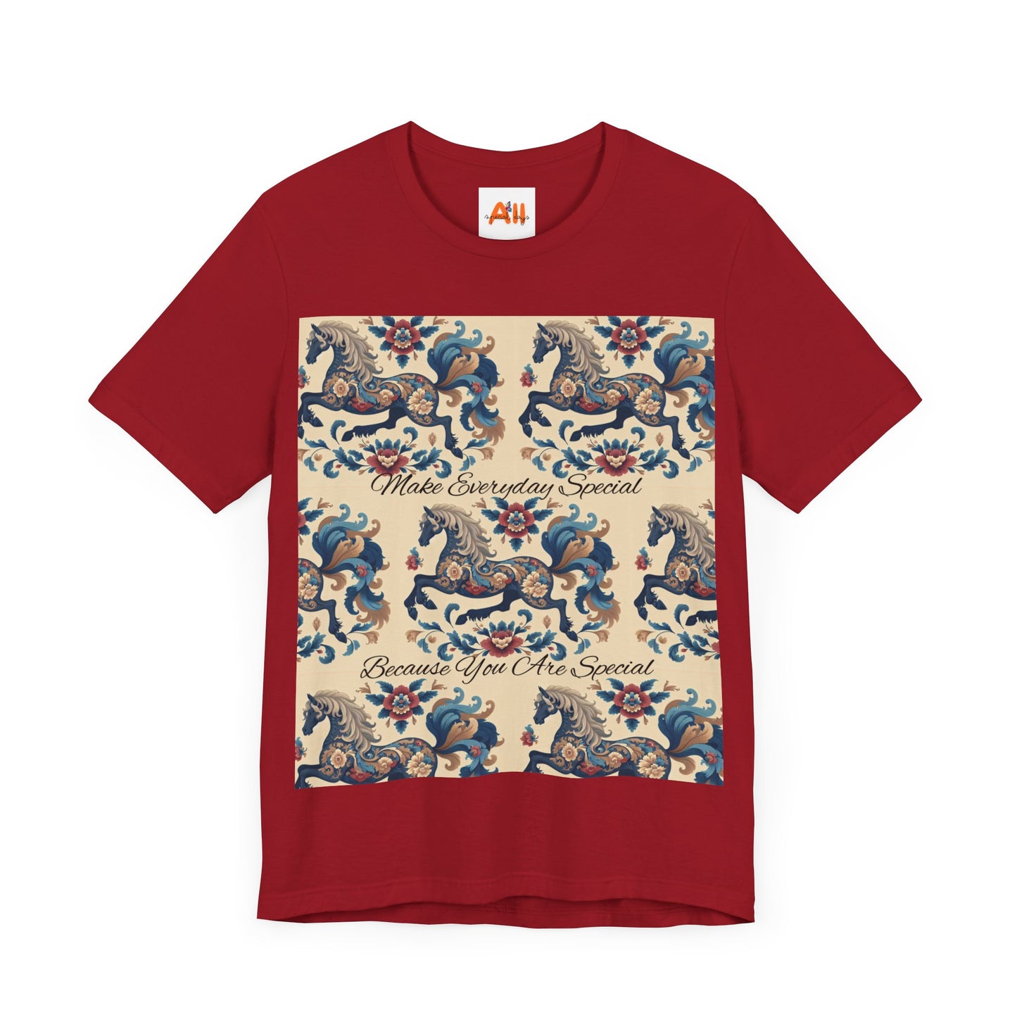 Floral Horses, Unisex Jersey Short Sleeve Tee, Unique Design for Unique Character