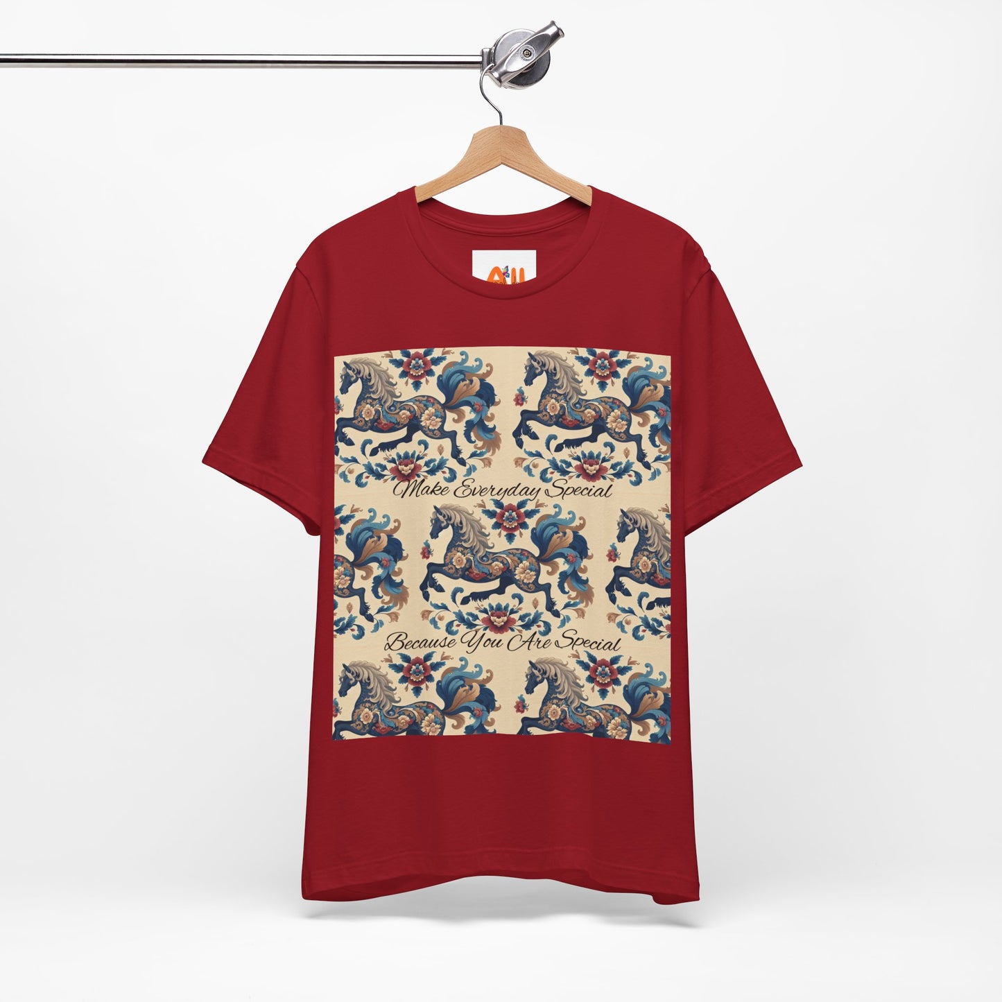 Floral Horses, Unisex Jersey Short Sleeve Tee, Unique Design for Unique Character