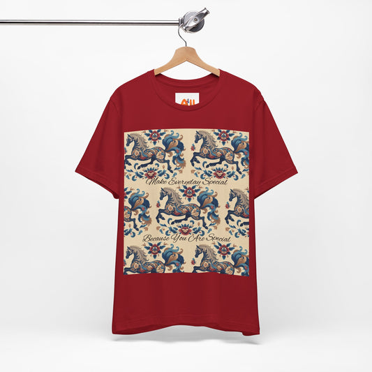 Floral Horses, Unisex Jersey Short Sleeve Tee, Unique Design for Unique Character