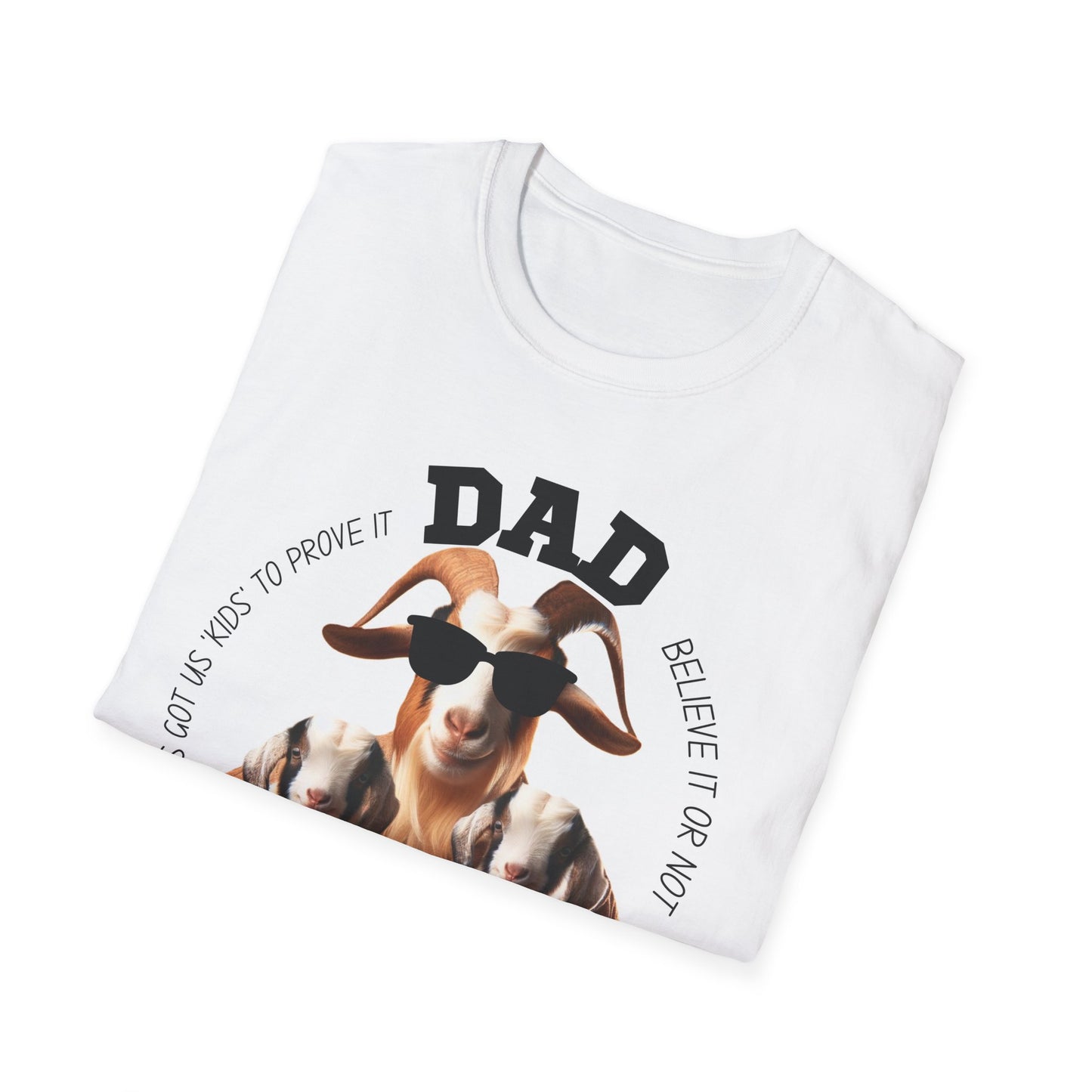 Dad is GOAT - Unisex Softstyle T-Shirt, Gift Idea for Father's Day
