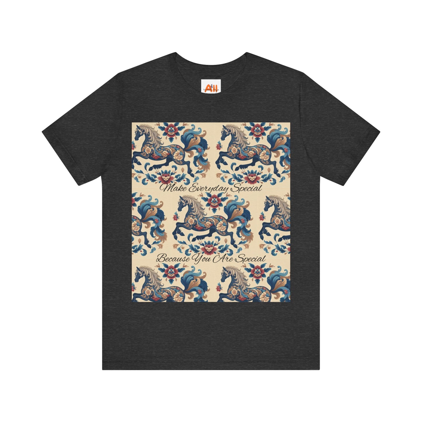 Floral Horses, Unisex Jersey Short Sleeve Tee, Unique Design for Unique Character