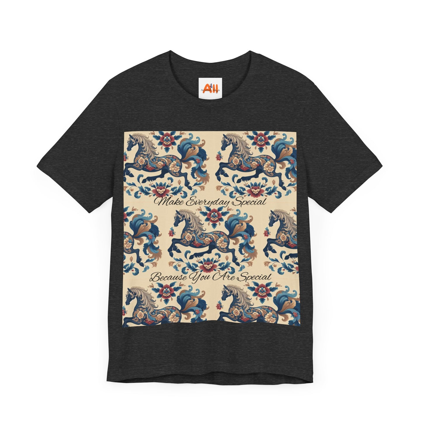 Floral Horses, Unisex Jersey Short Sleeve Tee, Unique Design for Unique Character