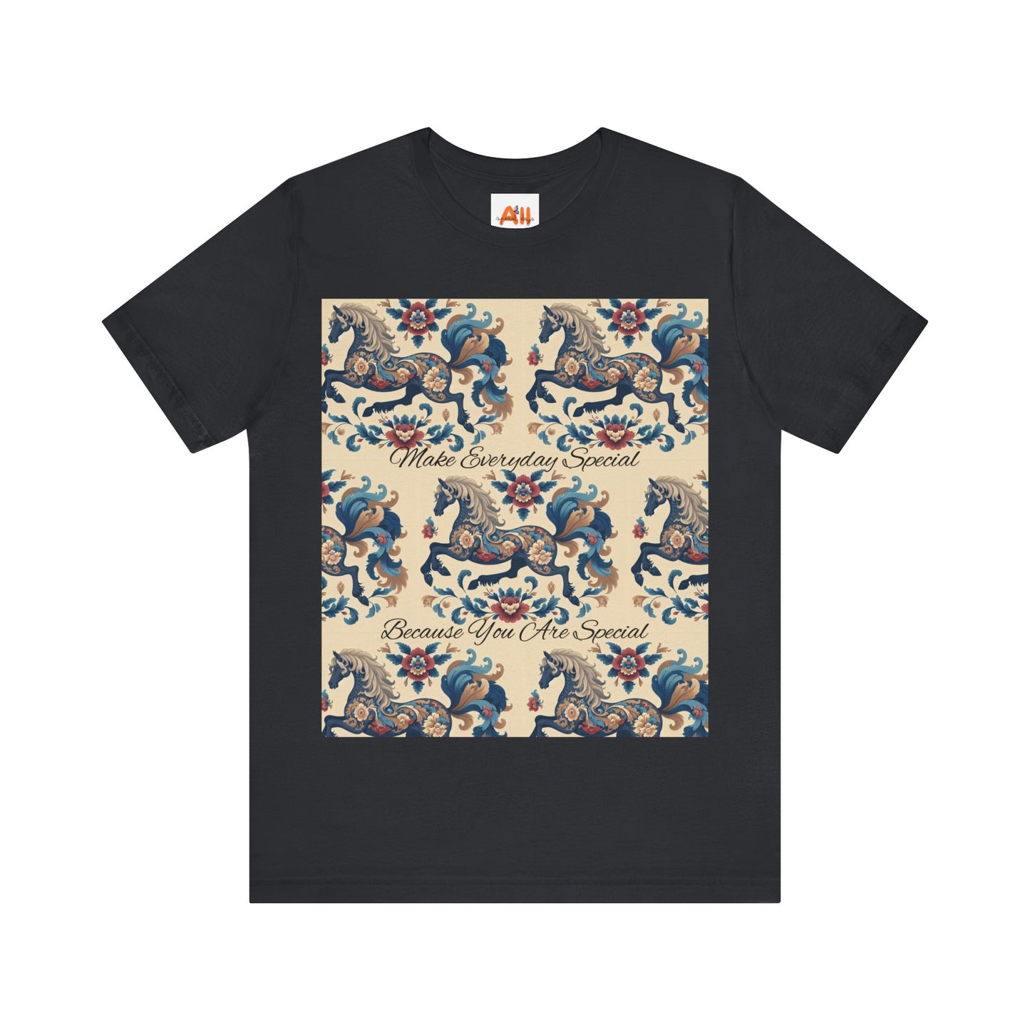 Floral Horses, Unisex Jersey Short Sleeve Tee, Unique Design for Unique Character
