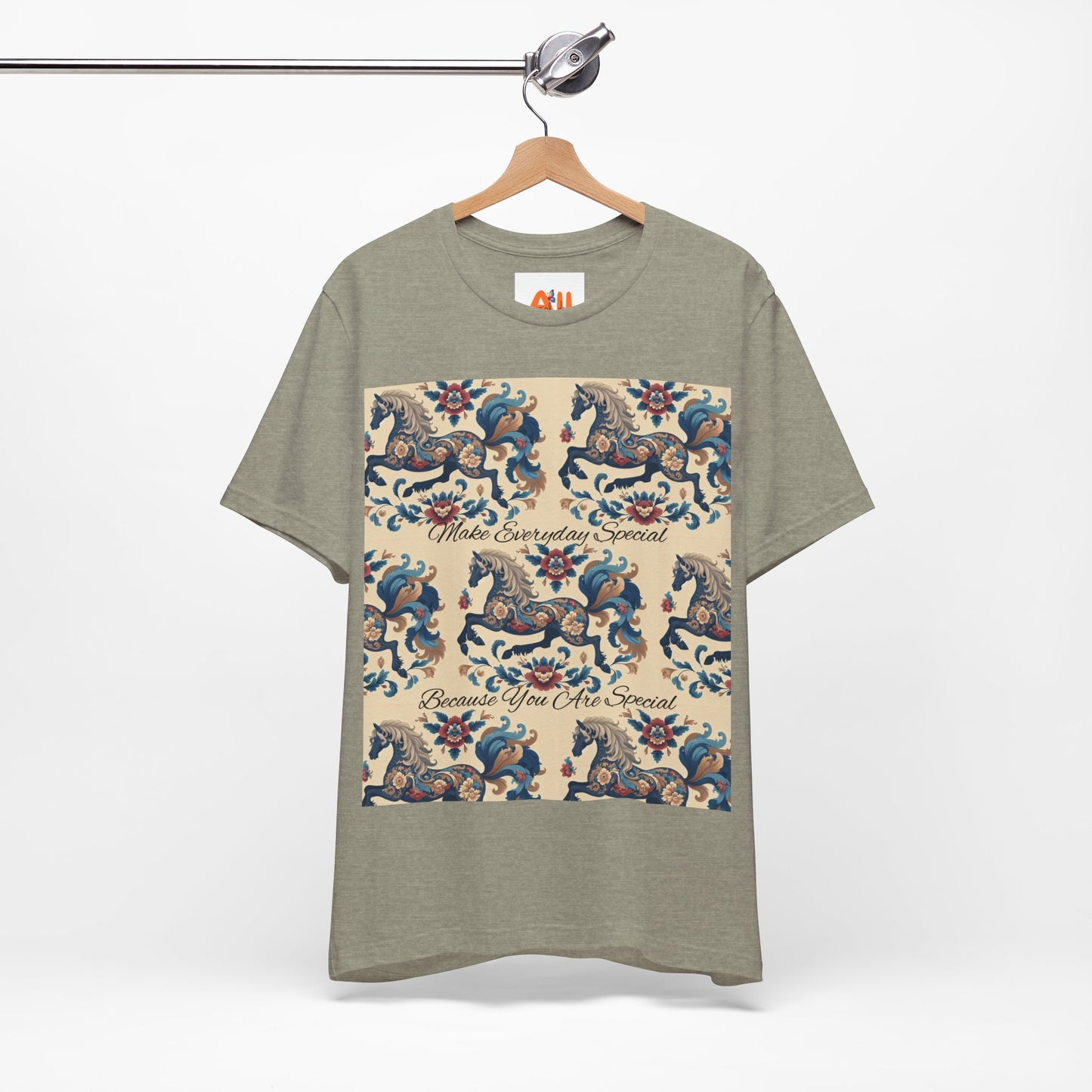 Floral Horses, Unisex Jersey Short Sleeve Tee, Unique Design for Unique Character