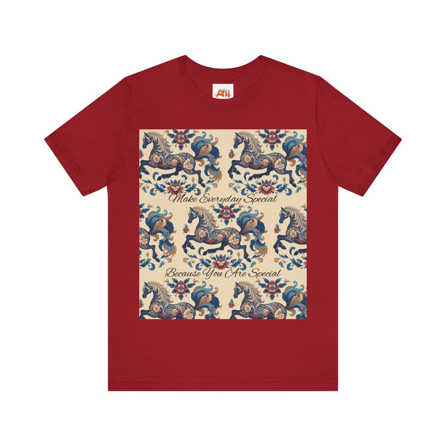 Floral Horses, Unisex Jersey Short Sleeve Tee, Unique Design for Unique Character