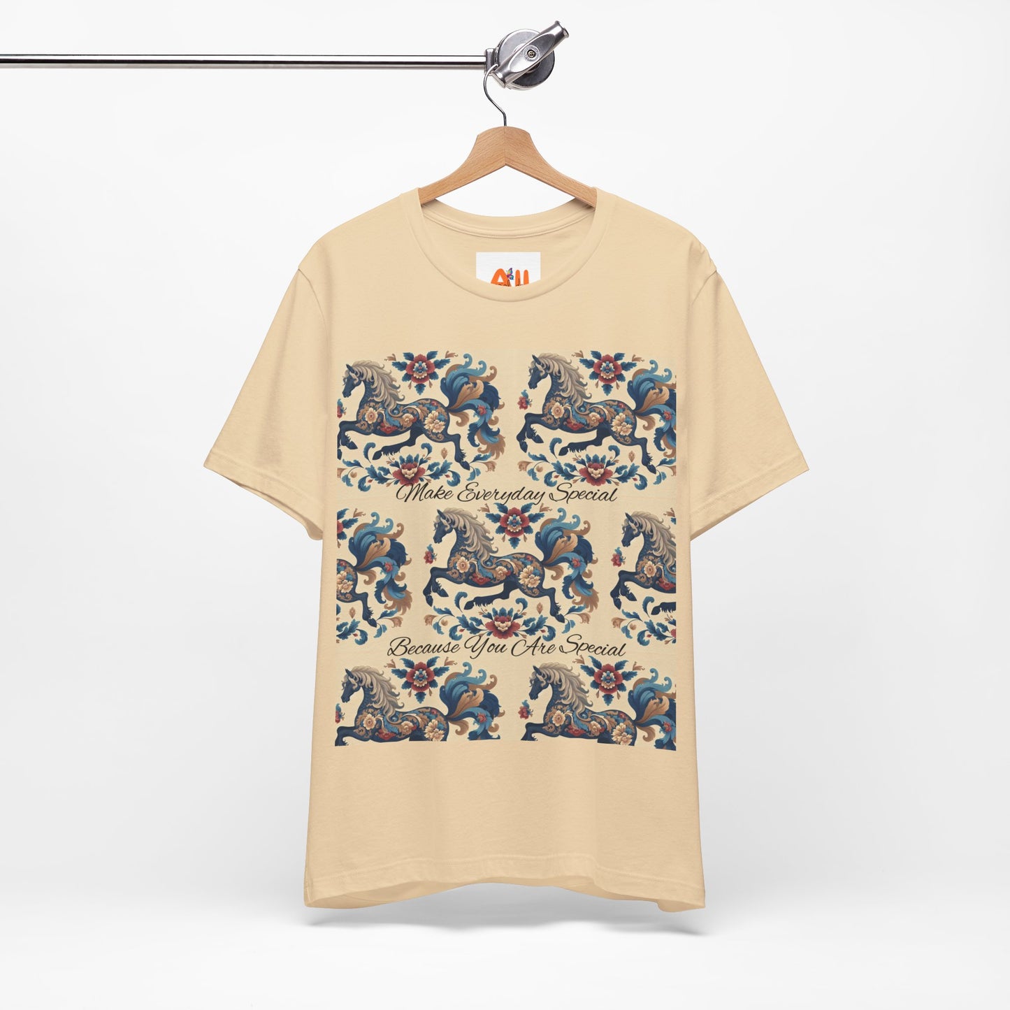 Floral Horses, Unisex Jersey Short Sleeve Tee, Unique Design for Unique Character