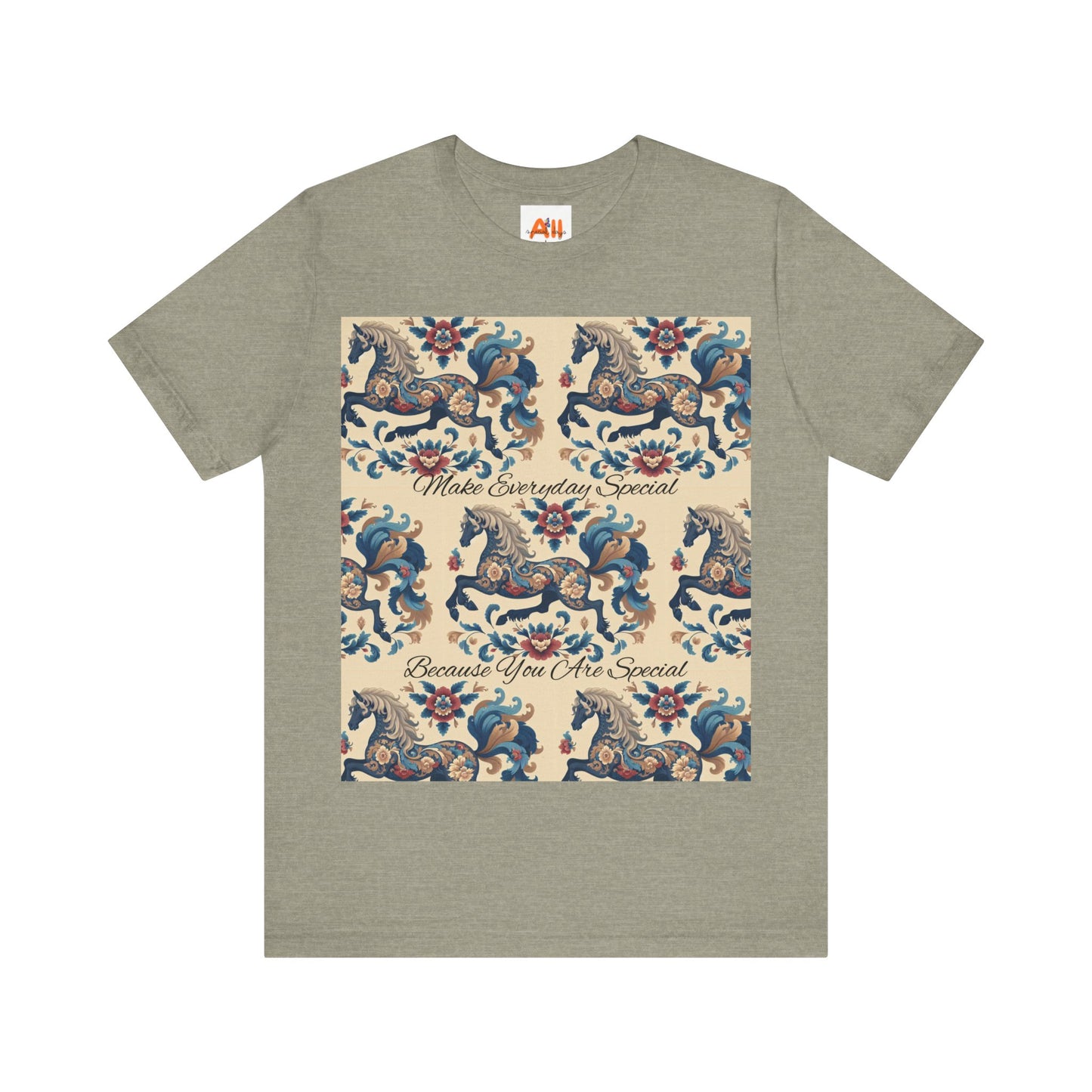 Floral Horses, Unisex Jersey Short Sleeve Tee, Unique Design for Unique Character