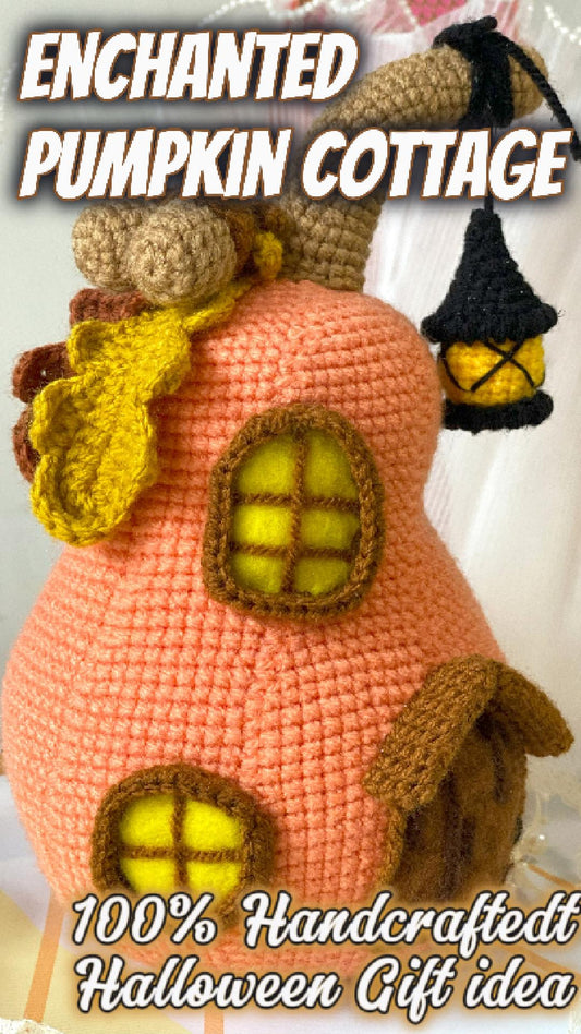 Enchanted Pumpkin Cottage | Crochet Halloween Home Decor | Halloween Gift | Handmade Toy | Fall Decor