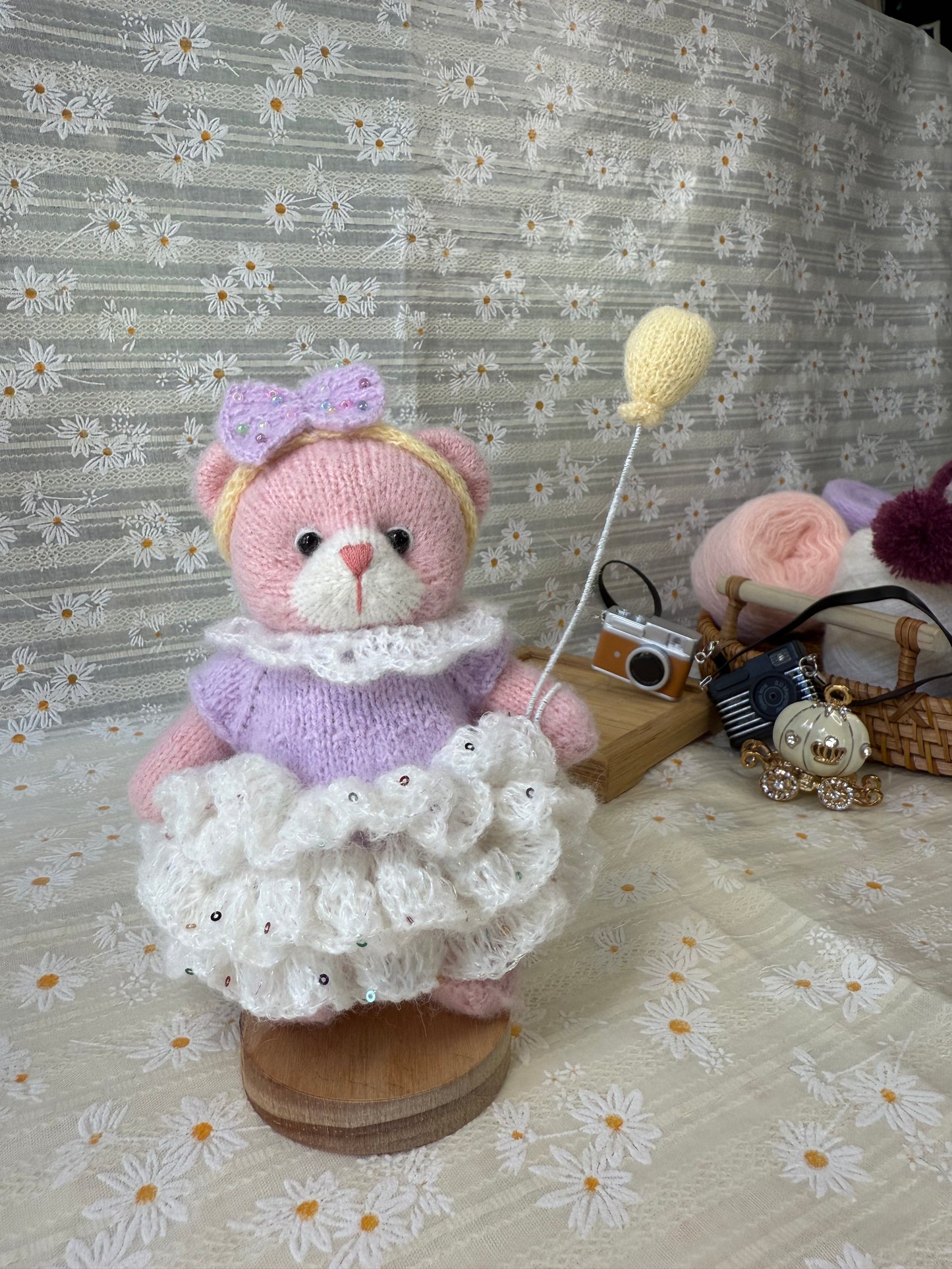Handmade Crochet Teddy Bear – Rosie the Pastel Bear | Soft Plush Girl Toy | Baby Shower Gift