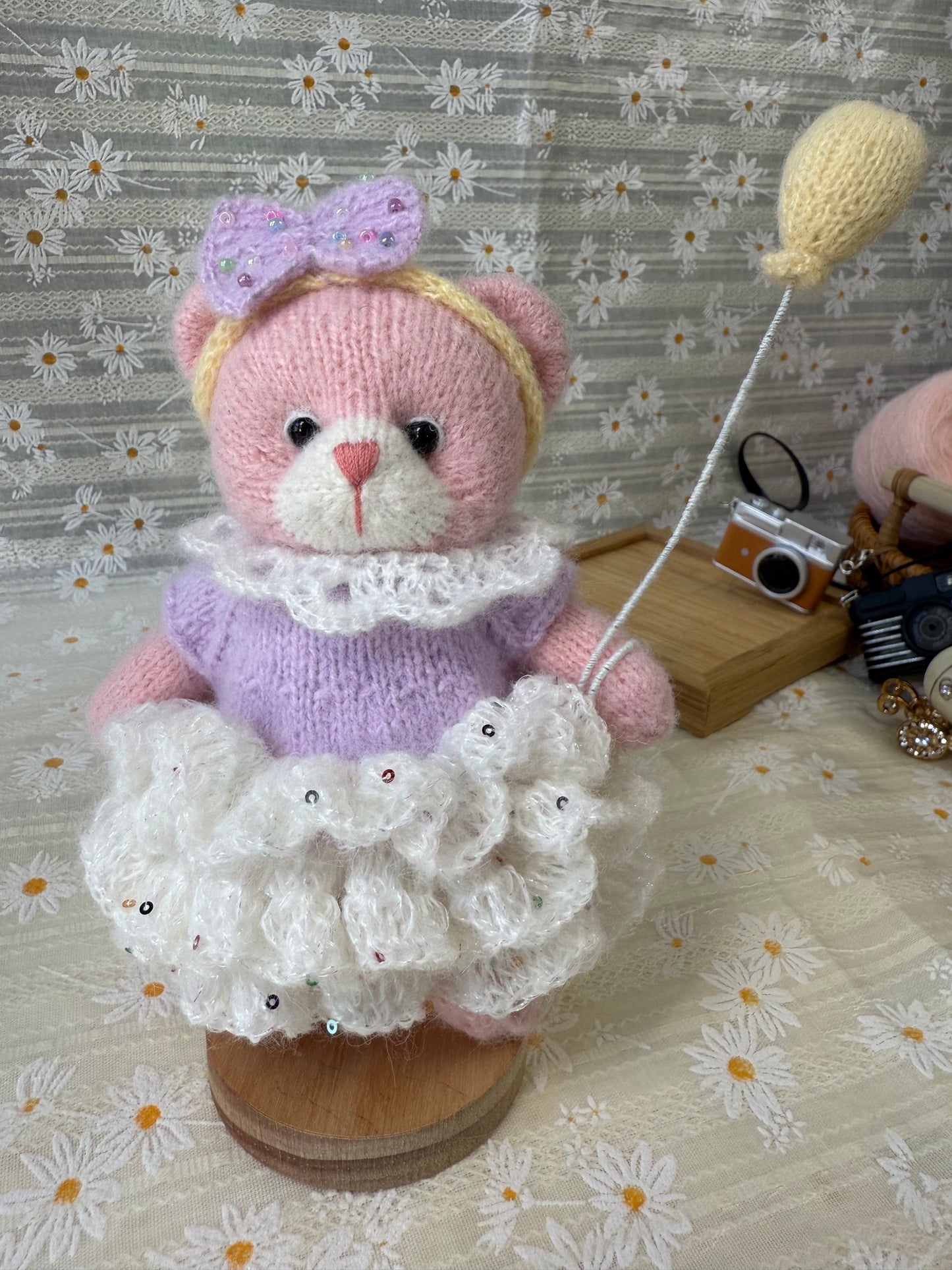 Handmade Crochet Teddy Bear – Rosie the Pastel Bear | Soft Plush Girl Toy | Baby Shower Gift