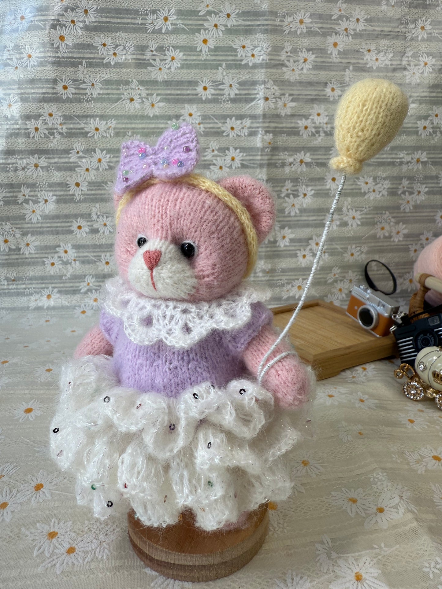 Handmade Crochet Teddy Bear – Rosie the Pastel Bear | Soft Plush Girl Toy | Baby Shower Gift