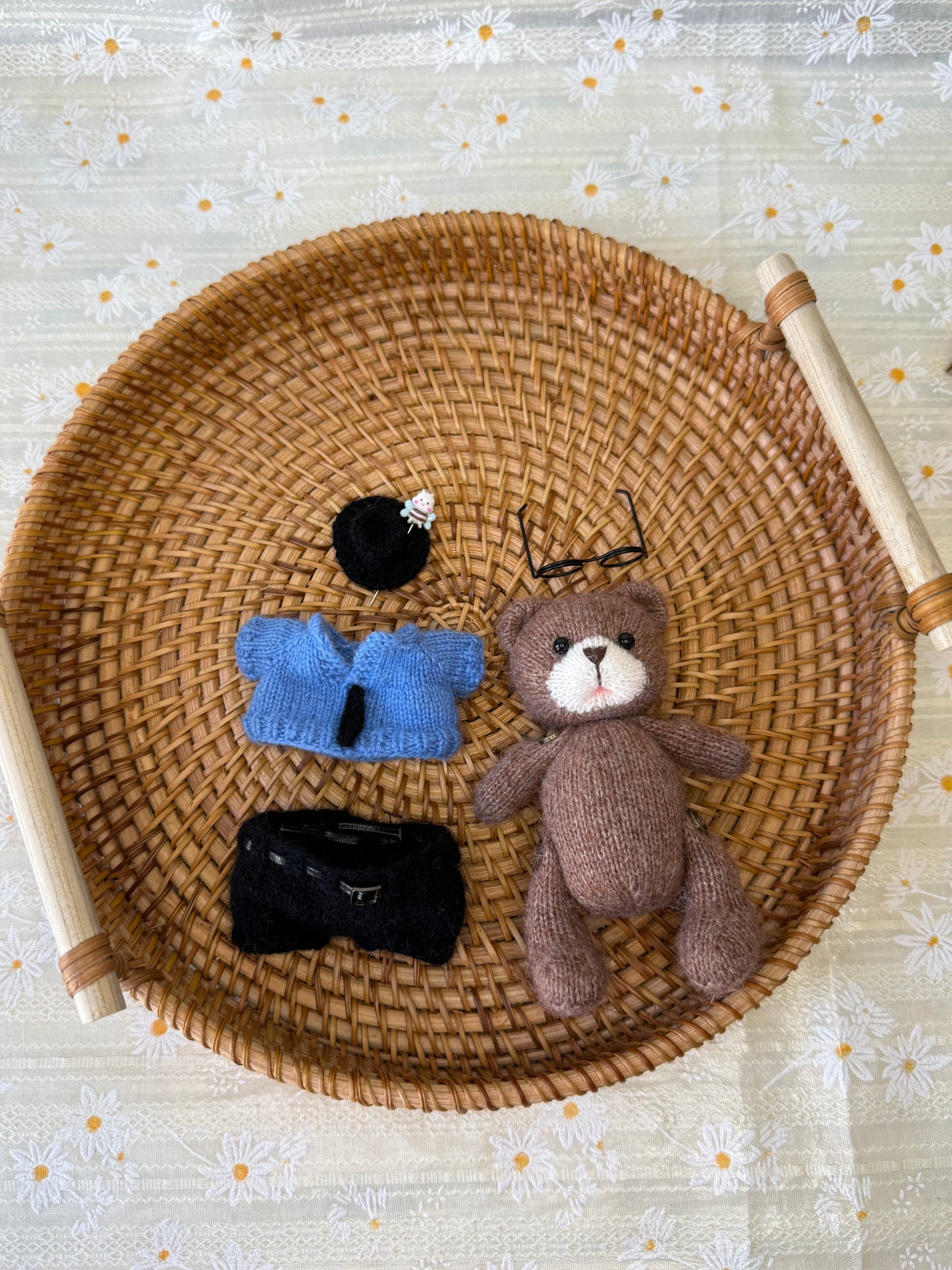 Handmade Crochet Teddy Bear – Freddie the Detective Bear | Brown Plush Toy
