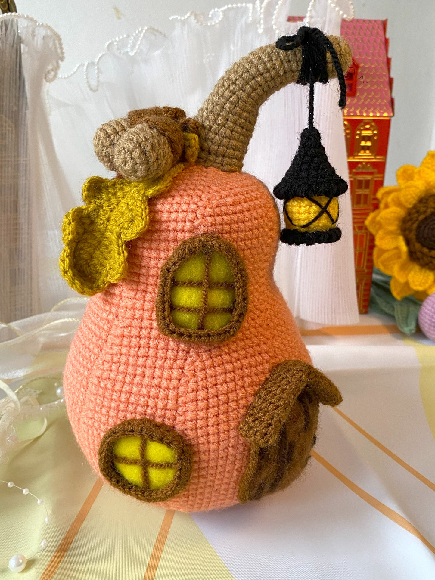 Enchanted Pumpkin Cottage | Crochet Halloween Home Decor | Halloween Gift | Handmade Toy | Fall Decor
