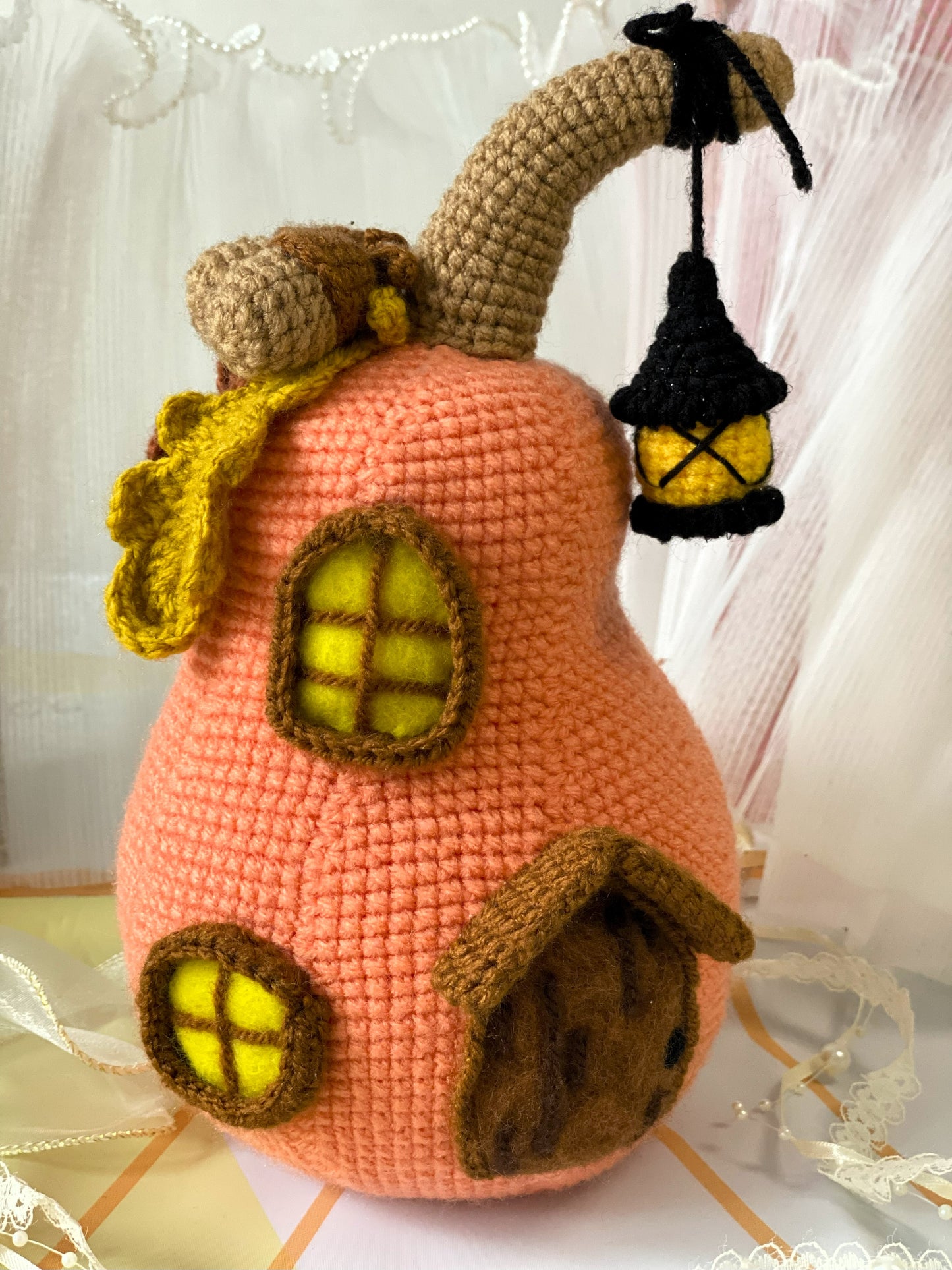 Enchanted Pumpkin Cottage | Crochet Halloween Home Decor | Halloween Gift | Handmade Toy | Fall Decor