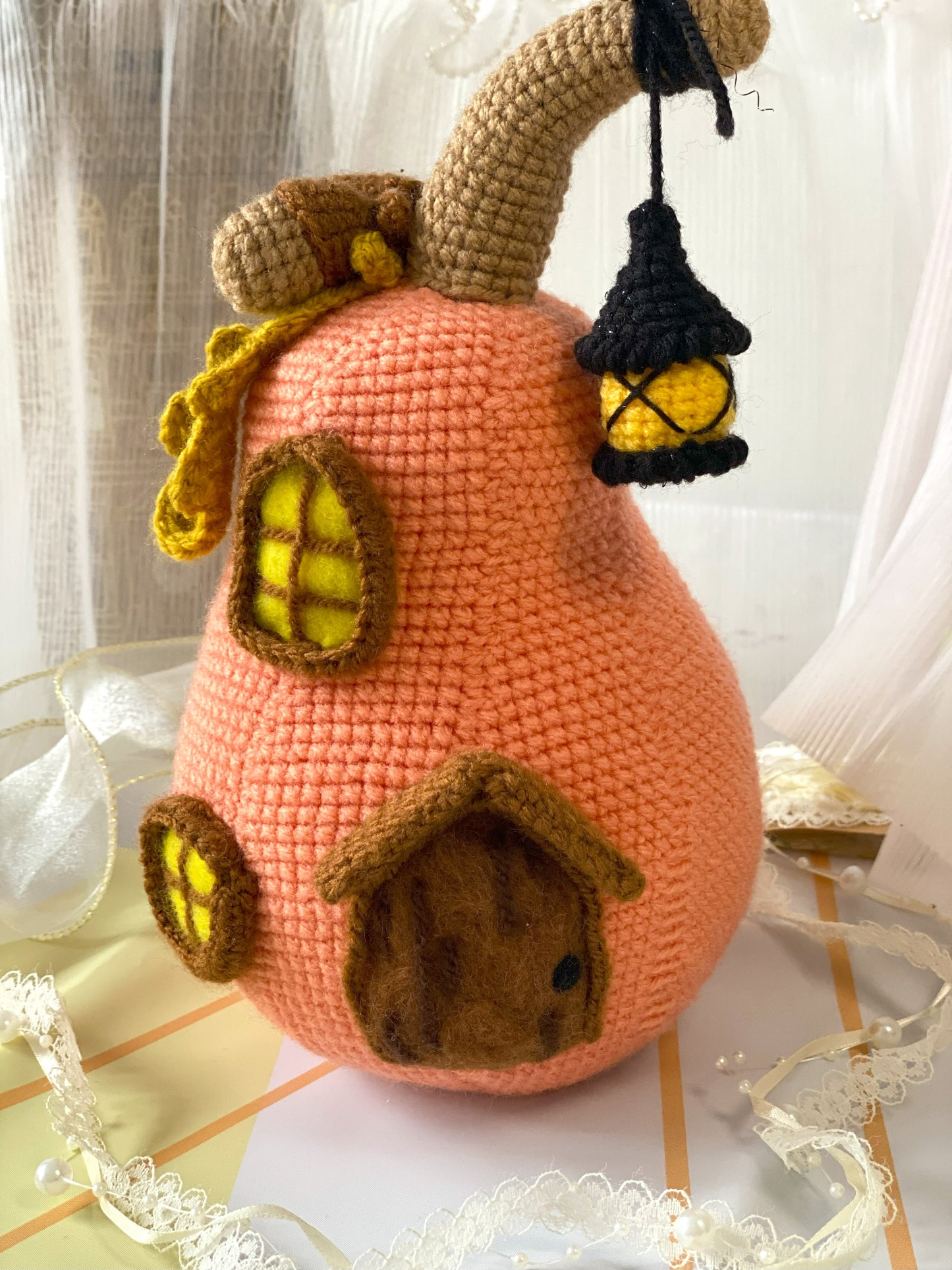 Enchanted Pumpkin Cottage | Crochet Halloween Home Decor | Halloween Gift | Handmade Toy | Fall Decor
