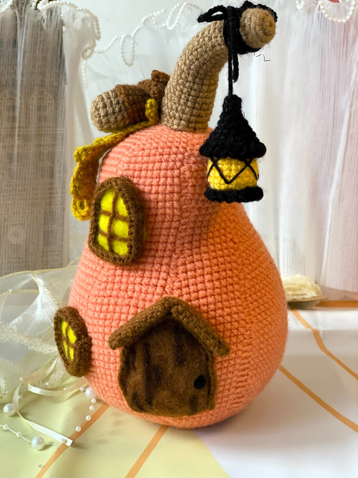 Enchanted Pumpkin Cottage | Crochet Halloween Home Decor | Halloween Gift | Handmade Toy | Fall Decor