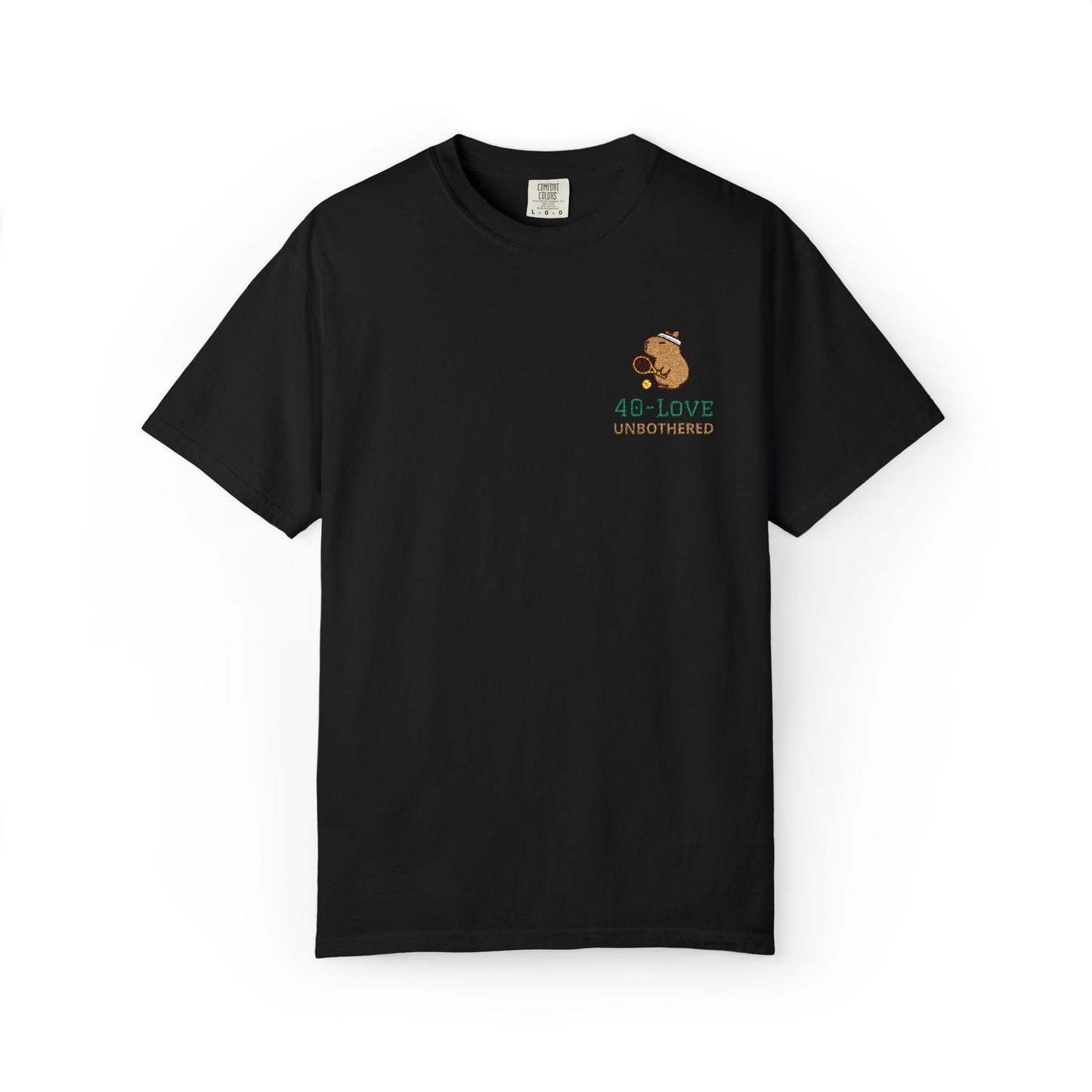 40-Love & Unbothered Capybara Tennis T-Shirt, Cute Tennis Gift Tee