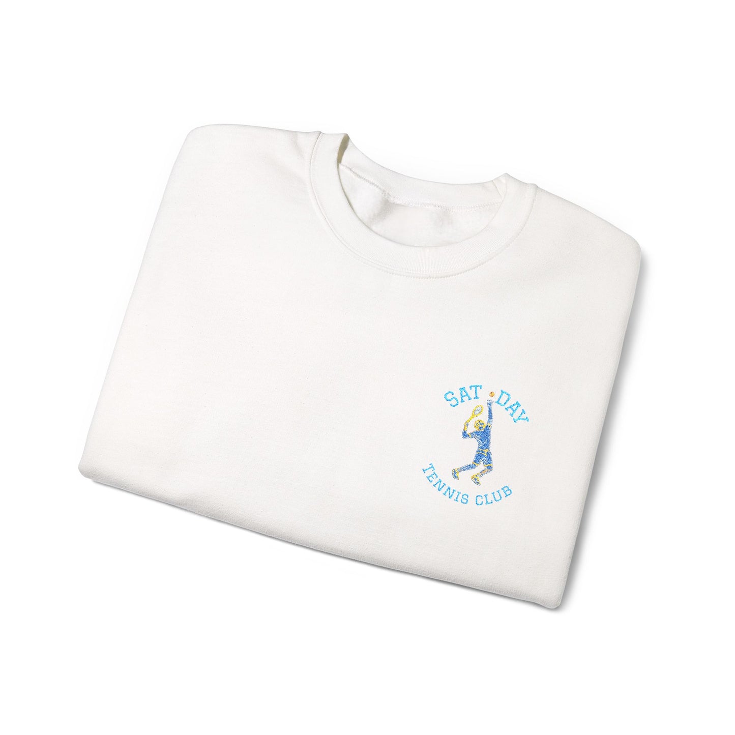 Men's Embroidered Vintage Tennis Sweatshirt | Retro Saturday Tennis Crewneck