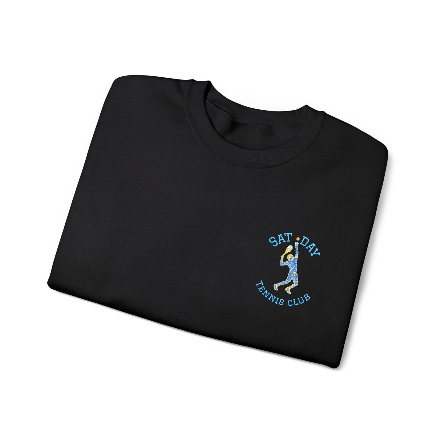 Men's Embroidered Vintage Tennis Sweatshirt | Retro Saturday Tennis Crewneck