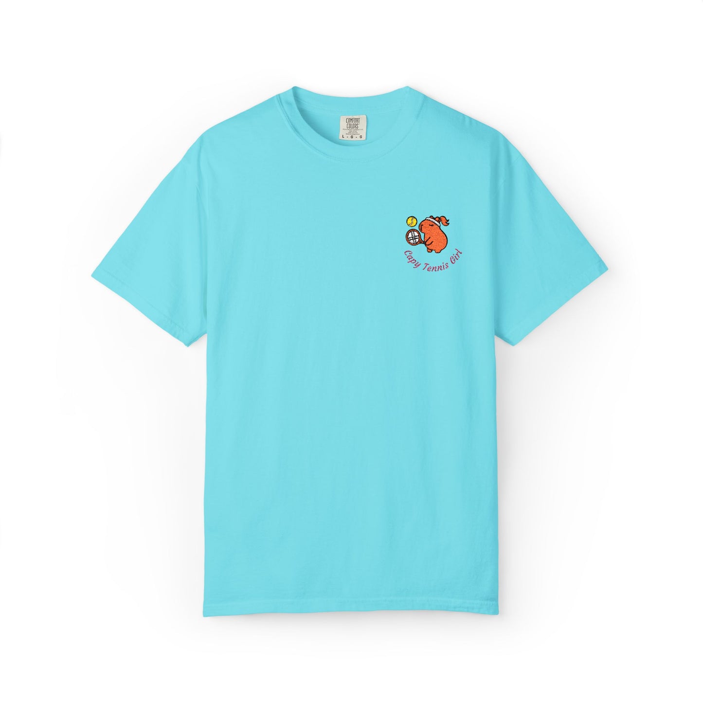 The "Capy Tennis Girl" Embroidery Capybara Tee