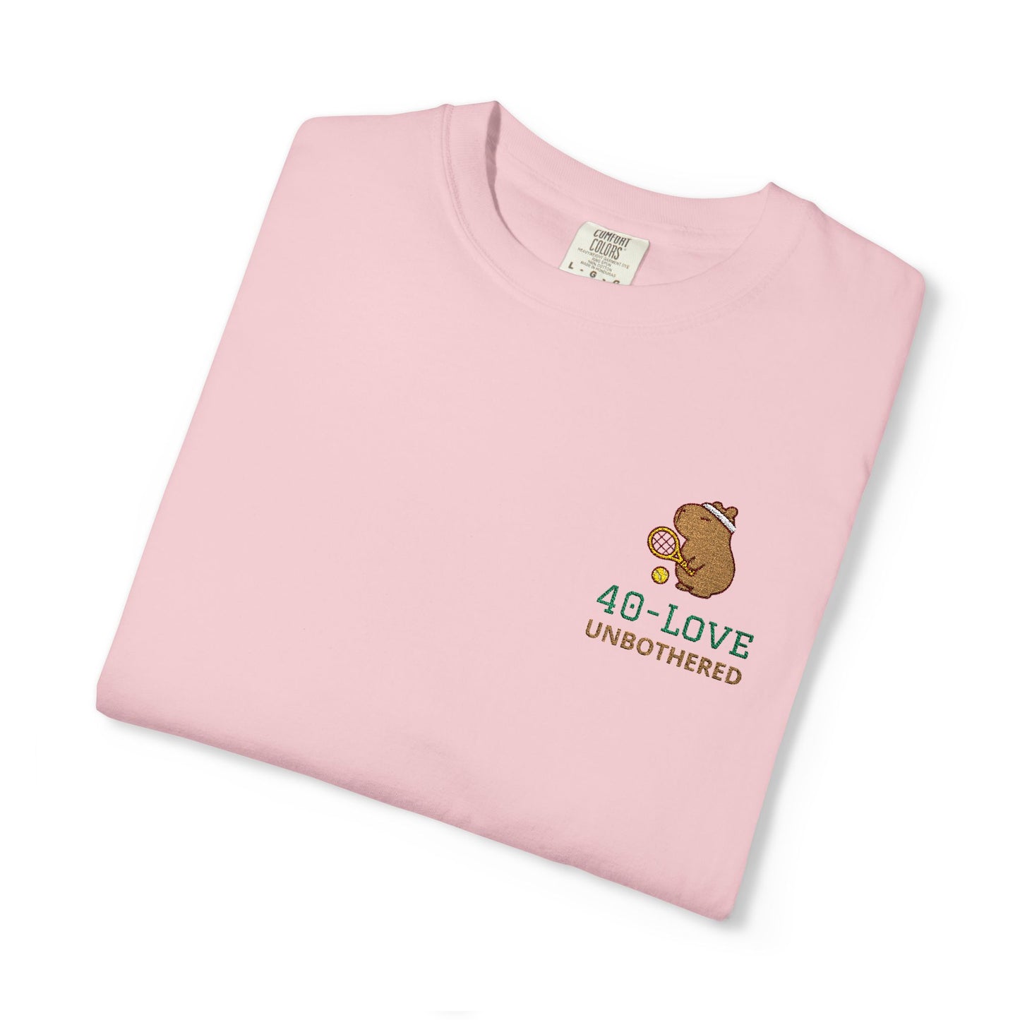 40-Love & Unbothered Capybara Tennis T-Shirt, Cute Tennis Gift Tee