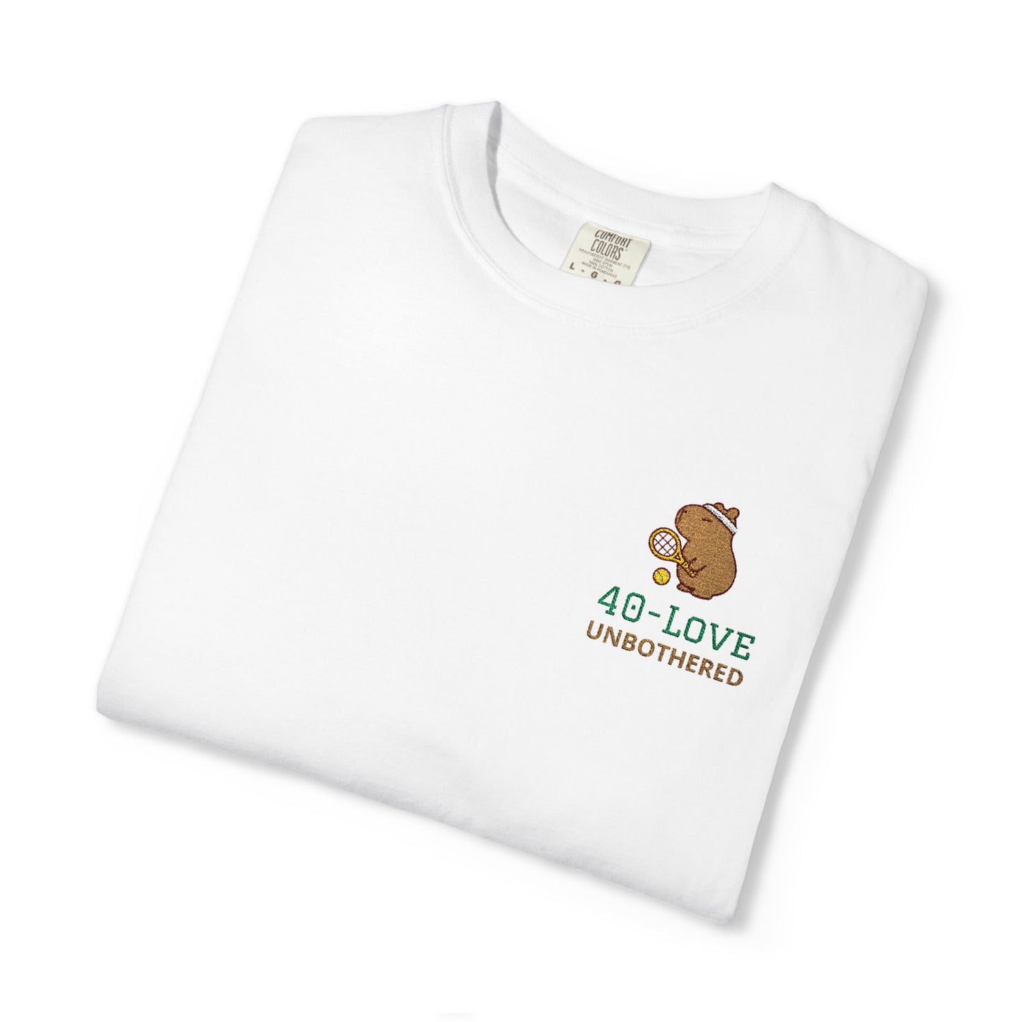 40-Love & Unbothered Capybara Tennis T-Shirt, Cute Tennis Gift Tee