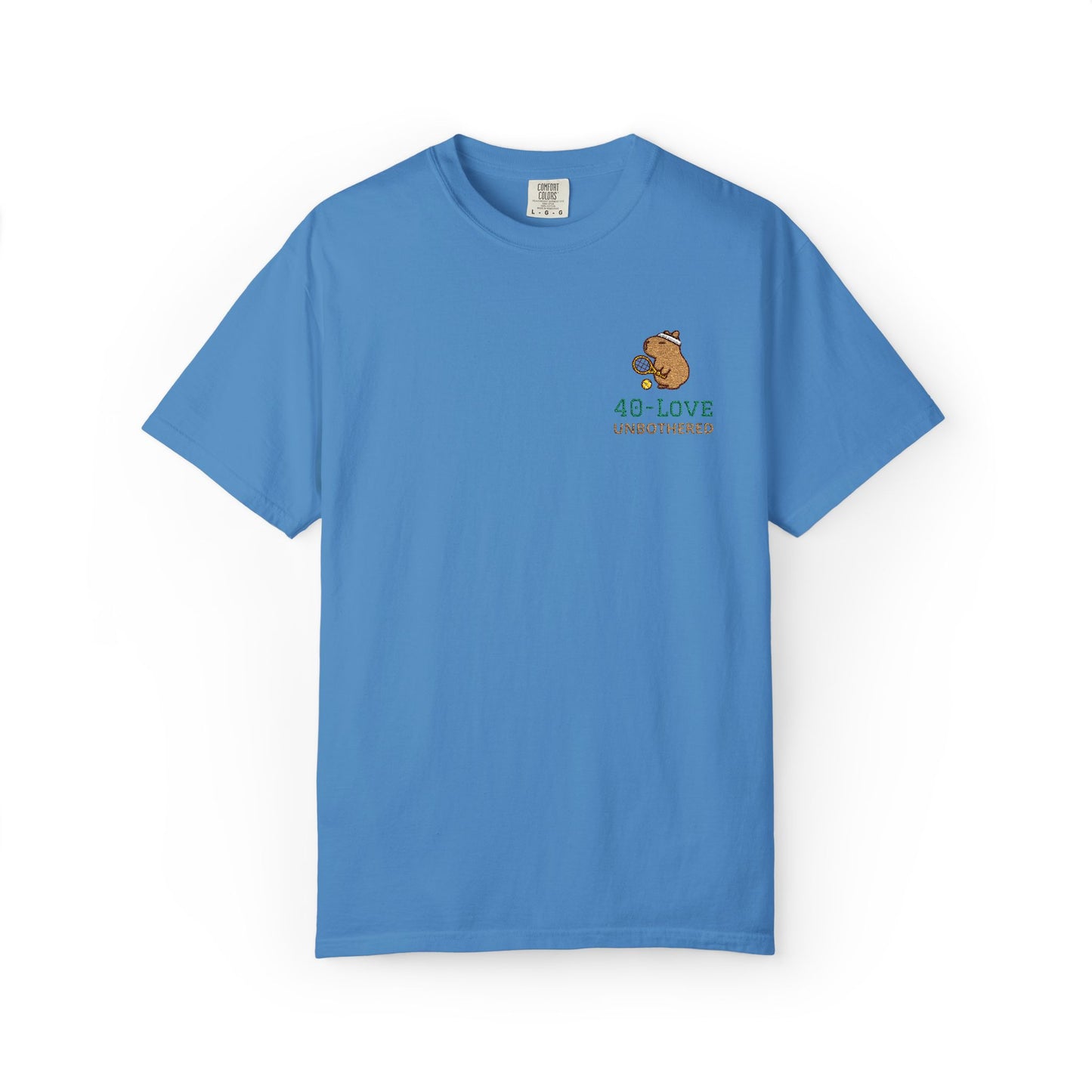 40-Love & Unbothered Capybara Tennis T-Shirt, Cute Tennis Gift Tee