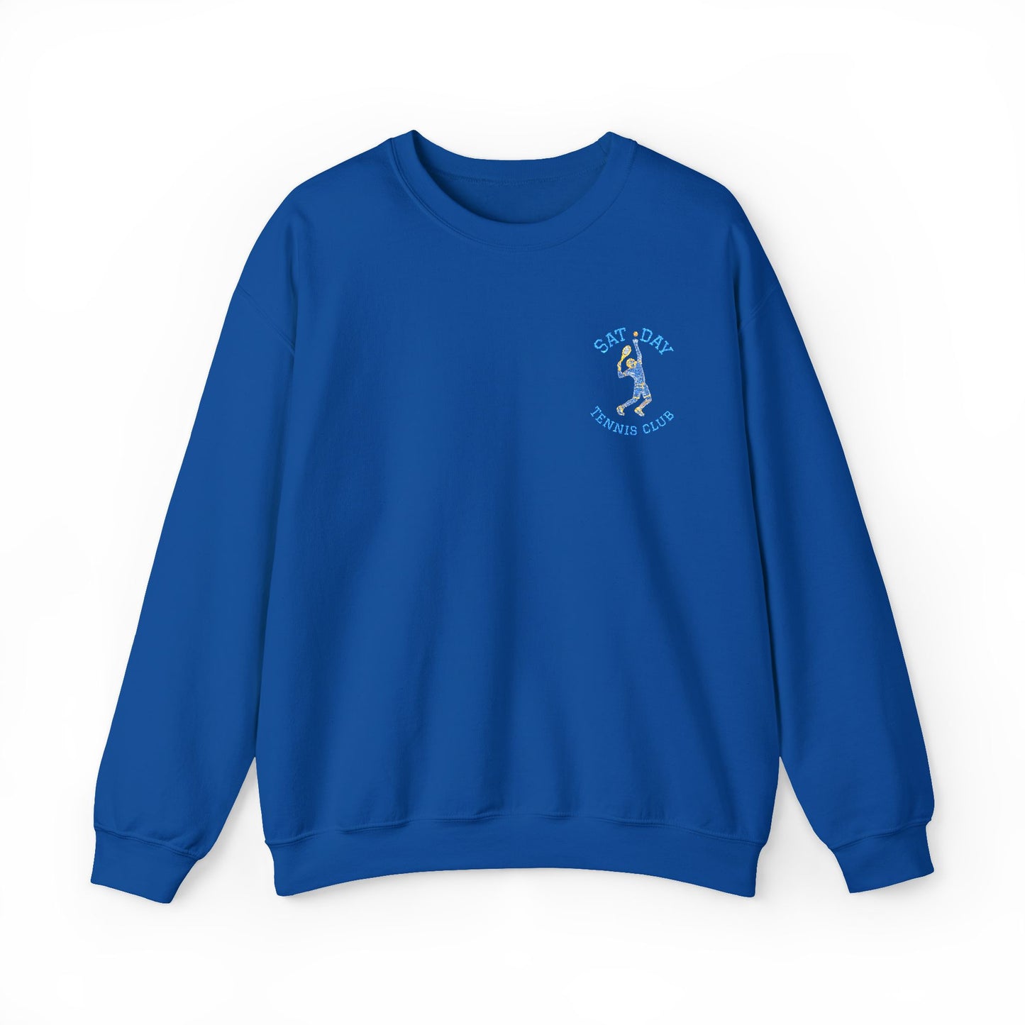 Men's Embroidered Vintage Tennis Sweatshirt | Retro Saturday Tennis Crewneck