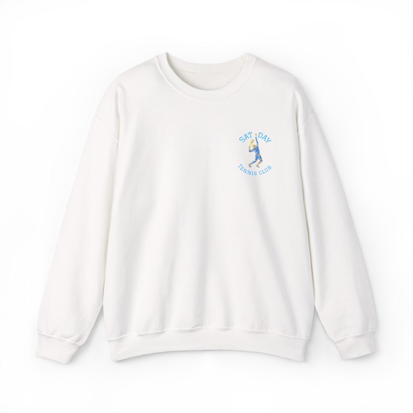 Men's Embroidered Vintage Tennis Sweatshirt | Retro Saturday Tennis Crewneck