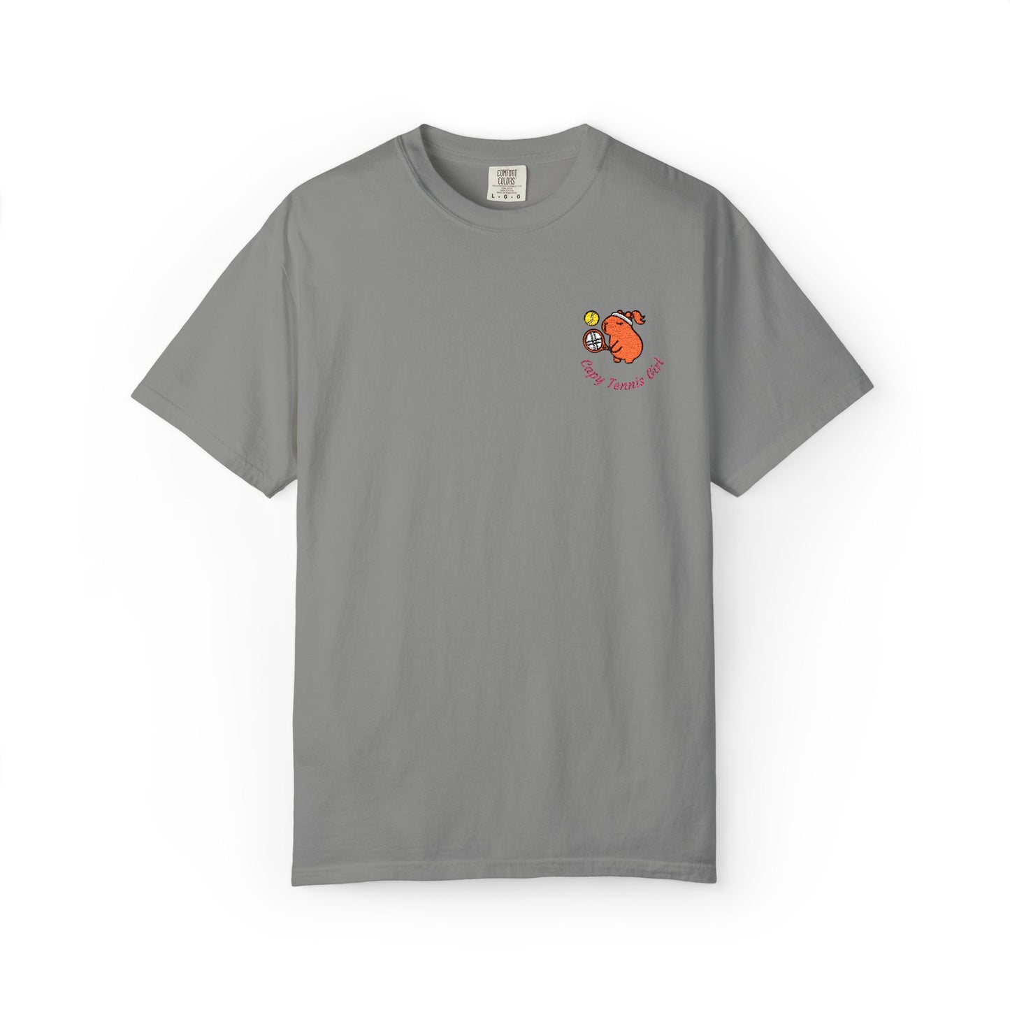The "Capy Tennis Girl" Embroidery Capybara Tee
