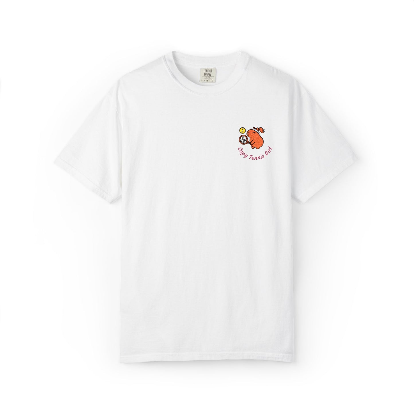 The "Capy Tennis Girl" Embroidery Capybara Tee