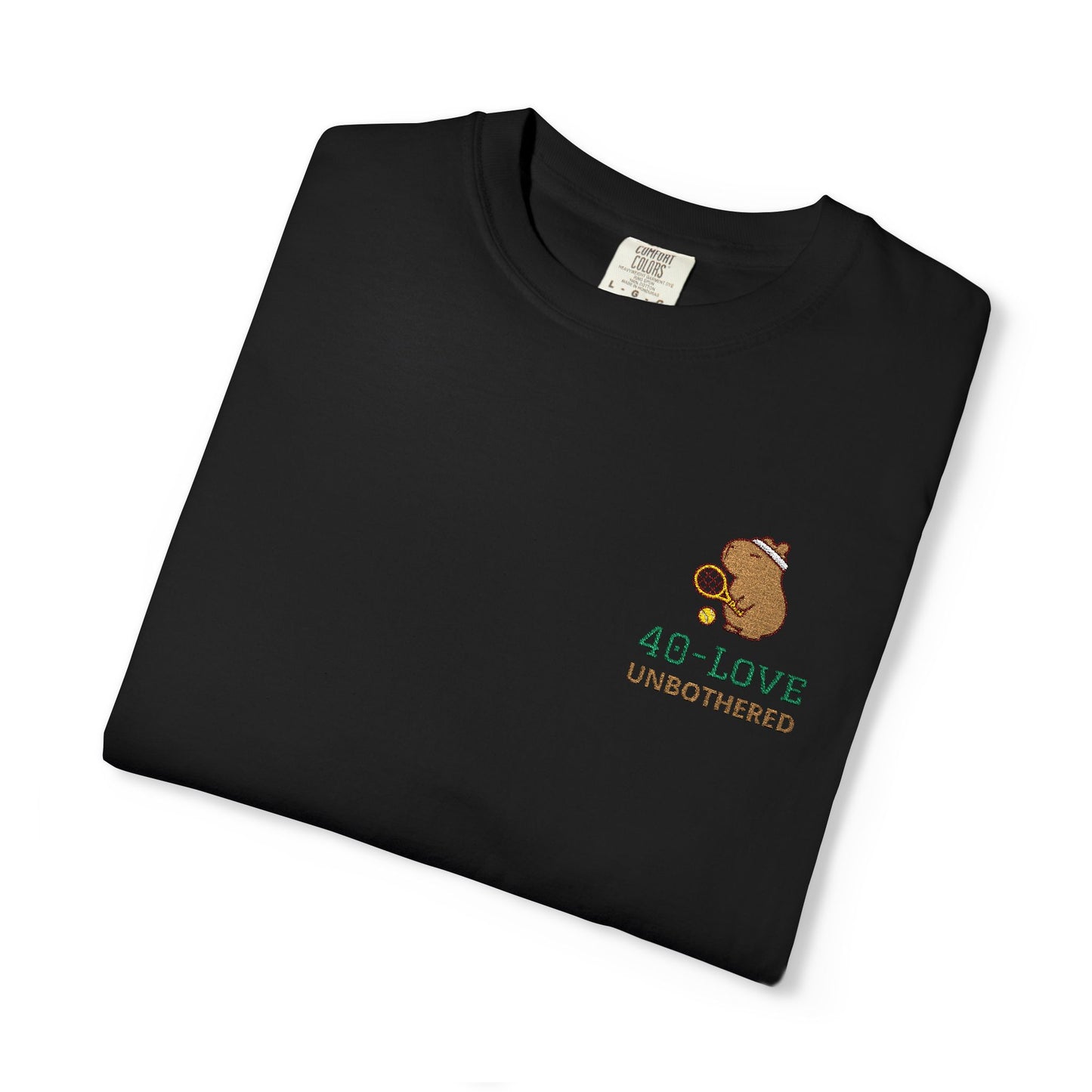 40-Love & Unbothered Capybara Tennis T-Shirt, Cute Tennis Gift Tee