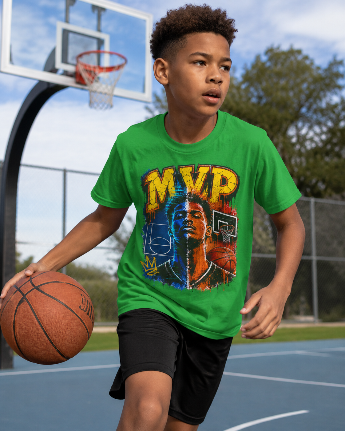 Urban Street Basketball MVP Graphic Tee | Retro Hoops Streetwear T-Shirt