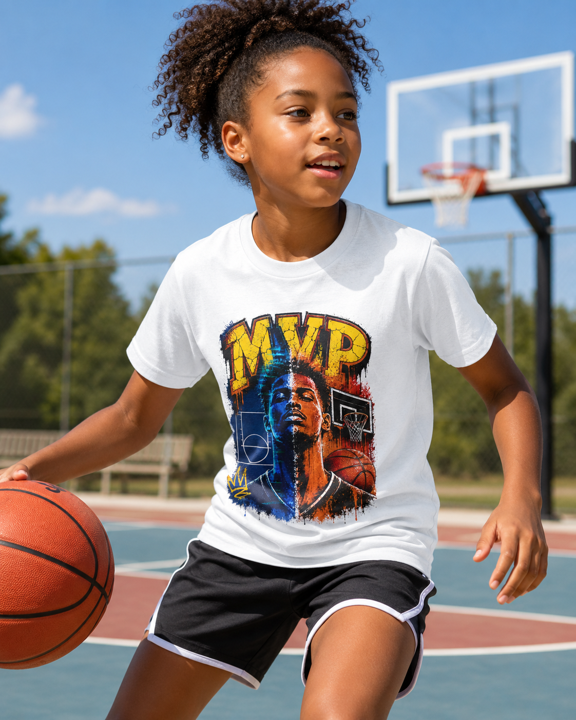 Urban Street Basketball MVP Graphic Tee | Retro Hoops Streetwear T-Shirt