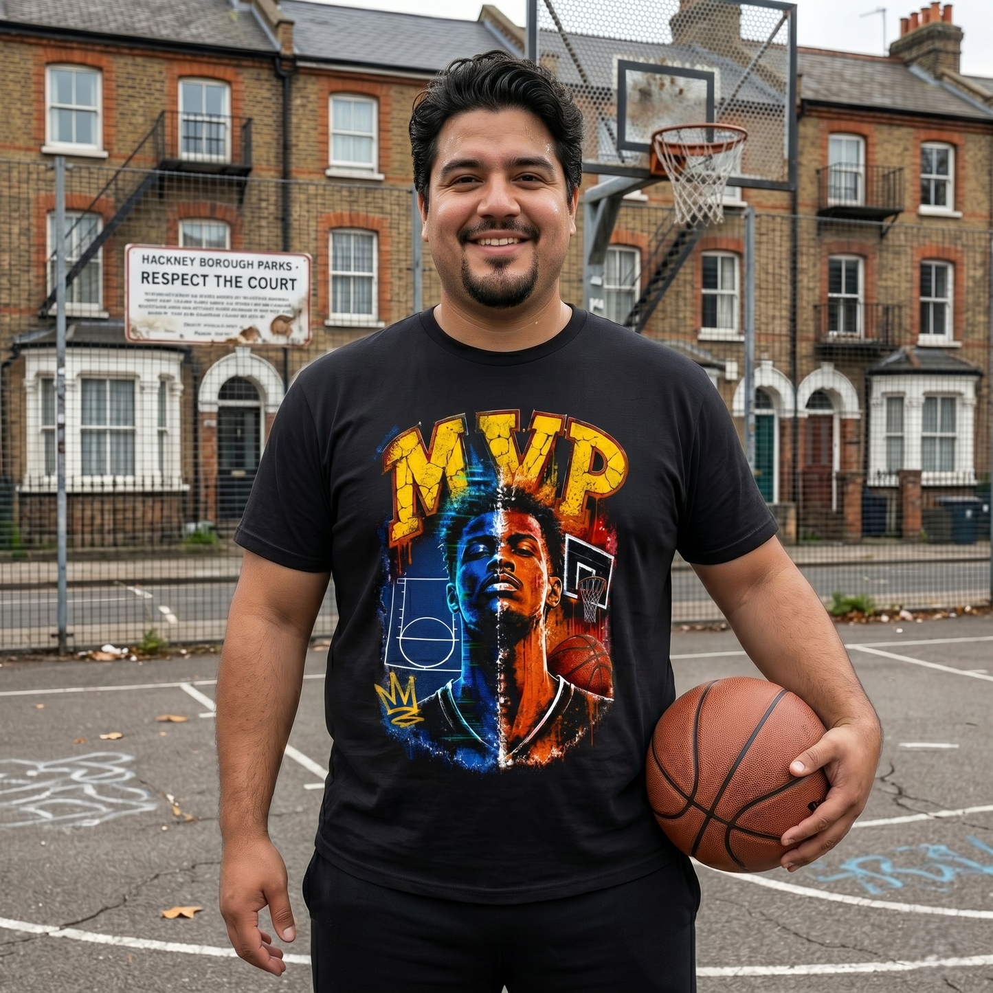 Urban Street Basketball MVP Graphic Tee | Retro Hoops Streetwear T-Shirt