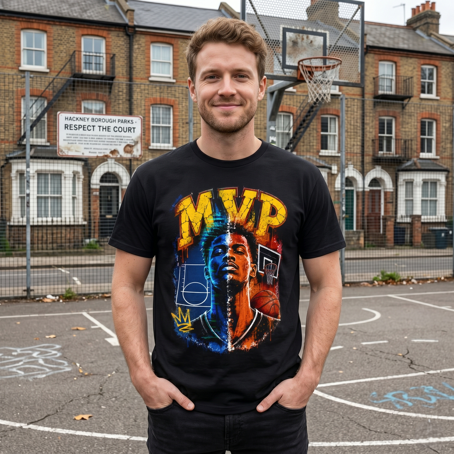 Urban Street Basketball MVP Graphic Tee | Retro Hoops Streetwear T-Shirt