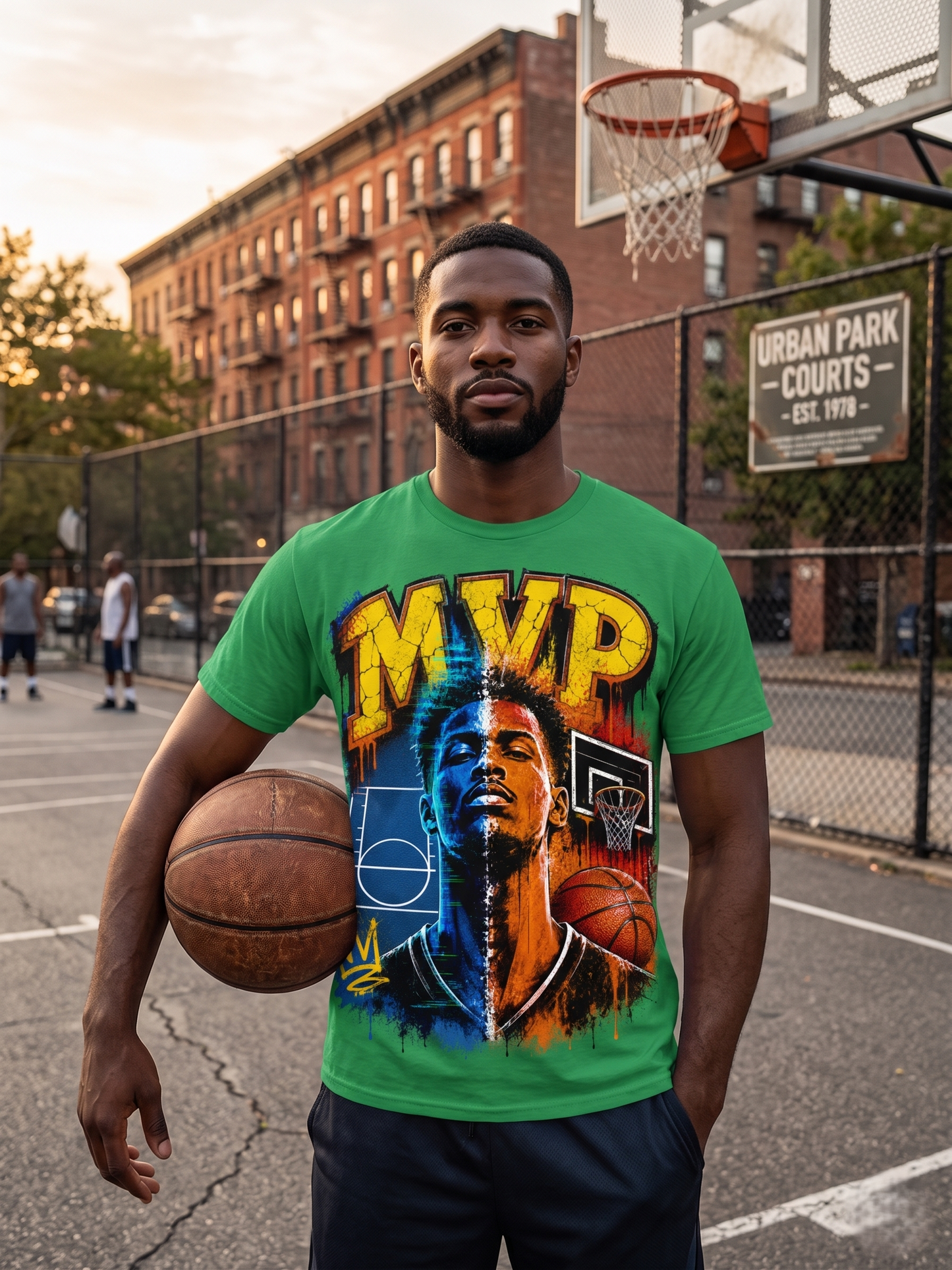 Urban Street Basketball MVP Graphic Tee | Retro Hoops Streetwear T-Shirt