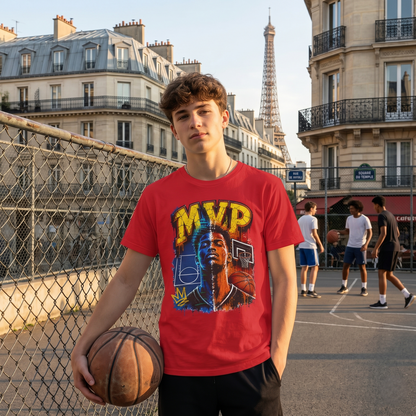 Urban Street Basketball MVP Graphic Tee | Retro Hoops Streetwear T-Shirt