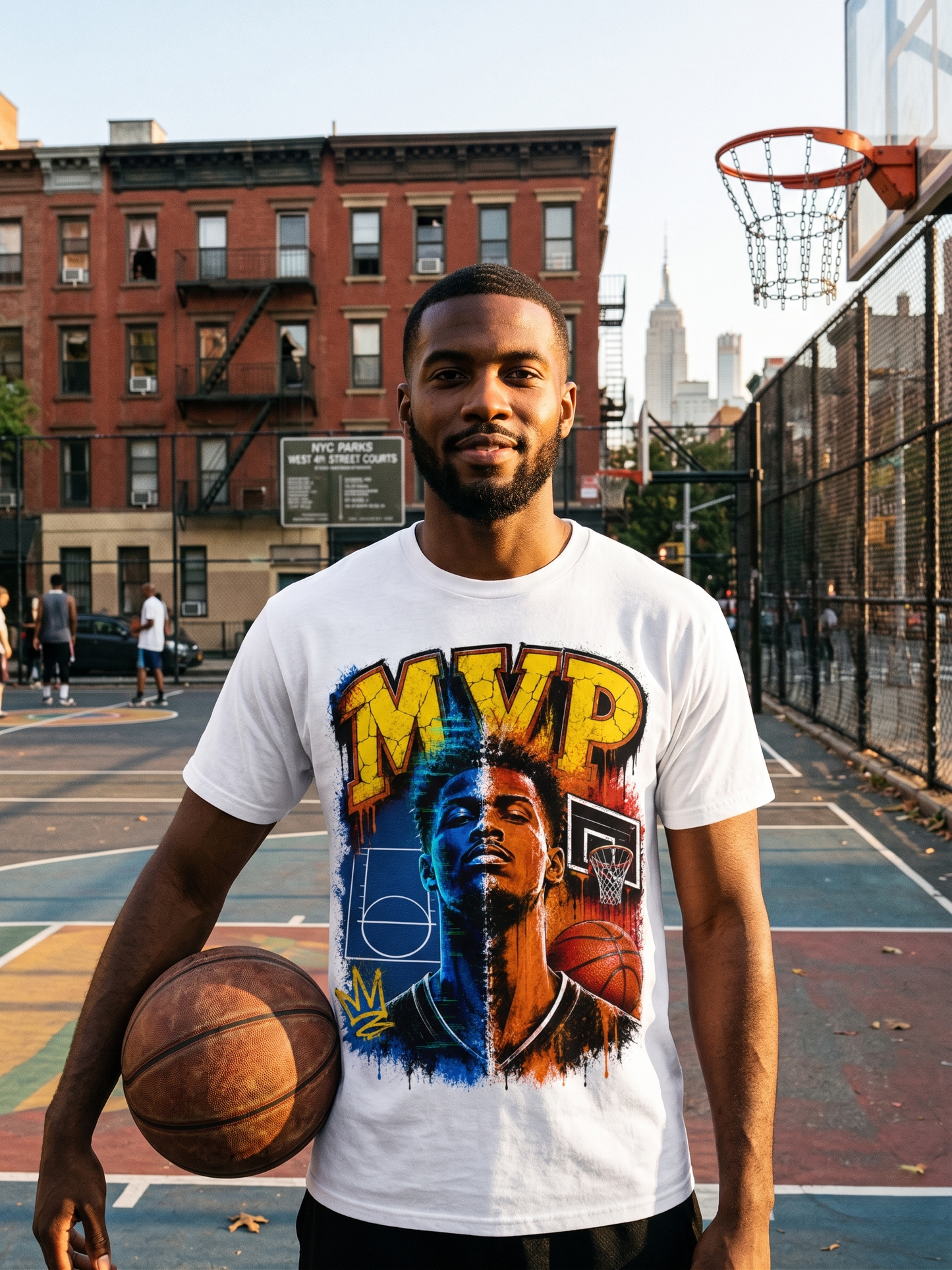 Urban Street Basketball MVP Graphic Tee | Retro Hoops Streetwear T-Shirt