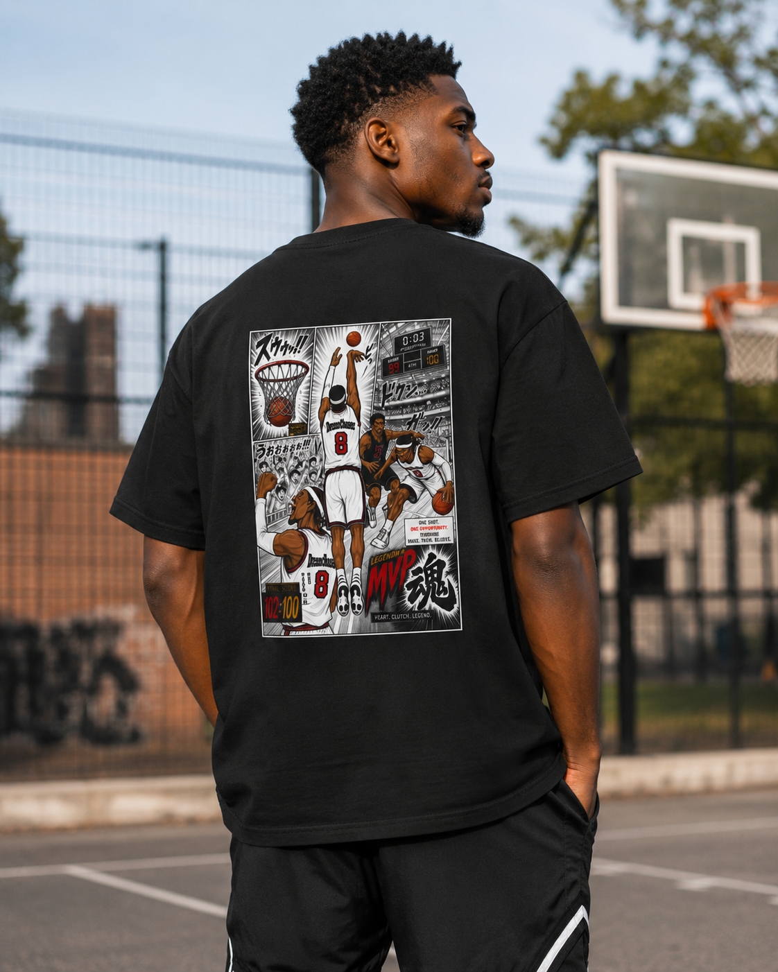 Anime Basketball T-Shirt | Retro Manga Graphic Tee | MVP Soul Streetwear