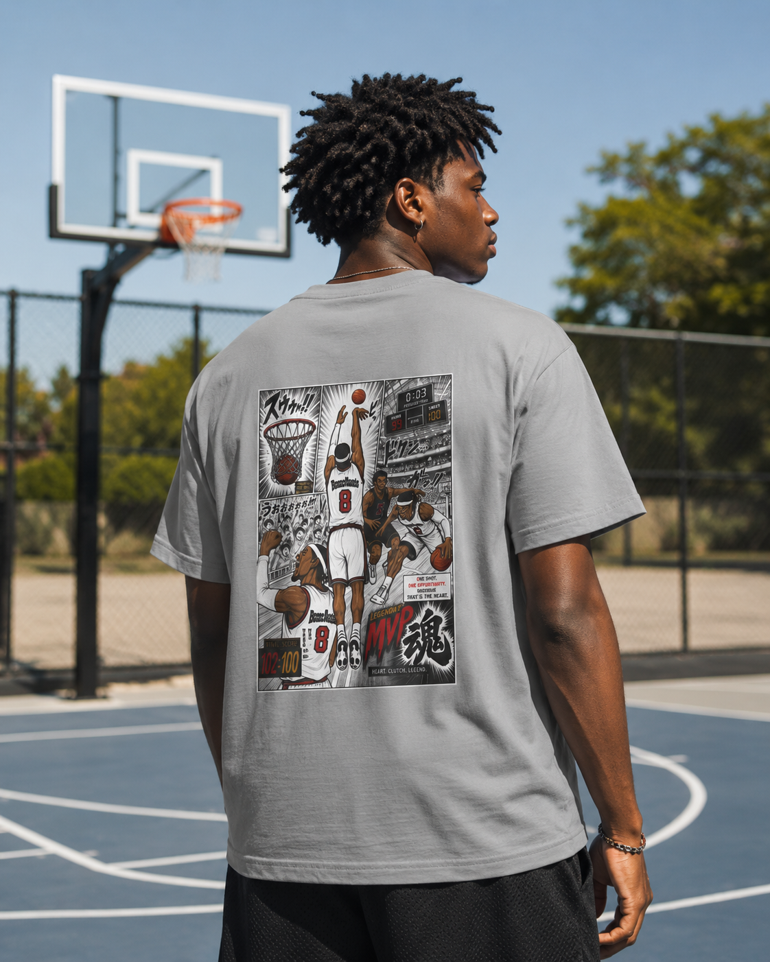 Anime Basketball T-Shirt | Retro Manga Graphic Tee | MVP Soul Streetwear