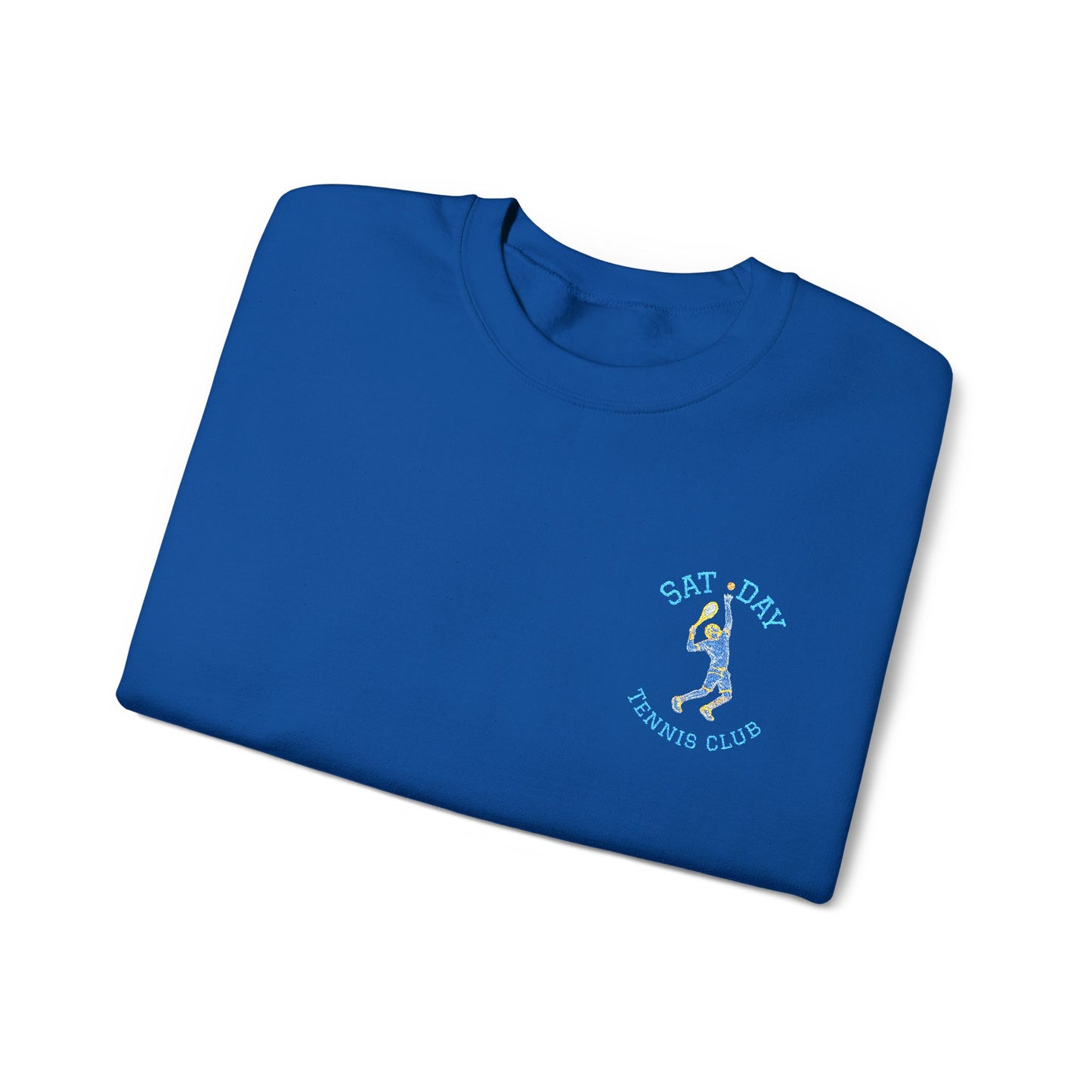 Men's Embroidered Vintage Tennis Sweatshirt | Retro Saturday Tennis Crewneck