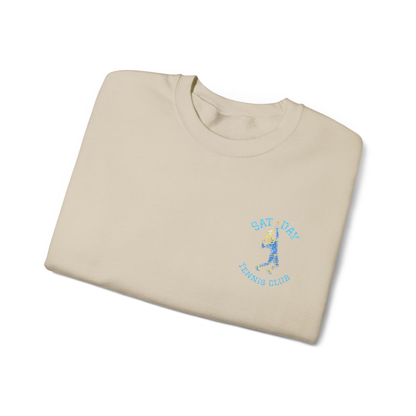 Men's Embroidered Vintage Tennis Sweatshirt | Retro Saturday Tennis Crewneck