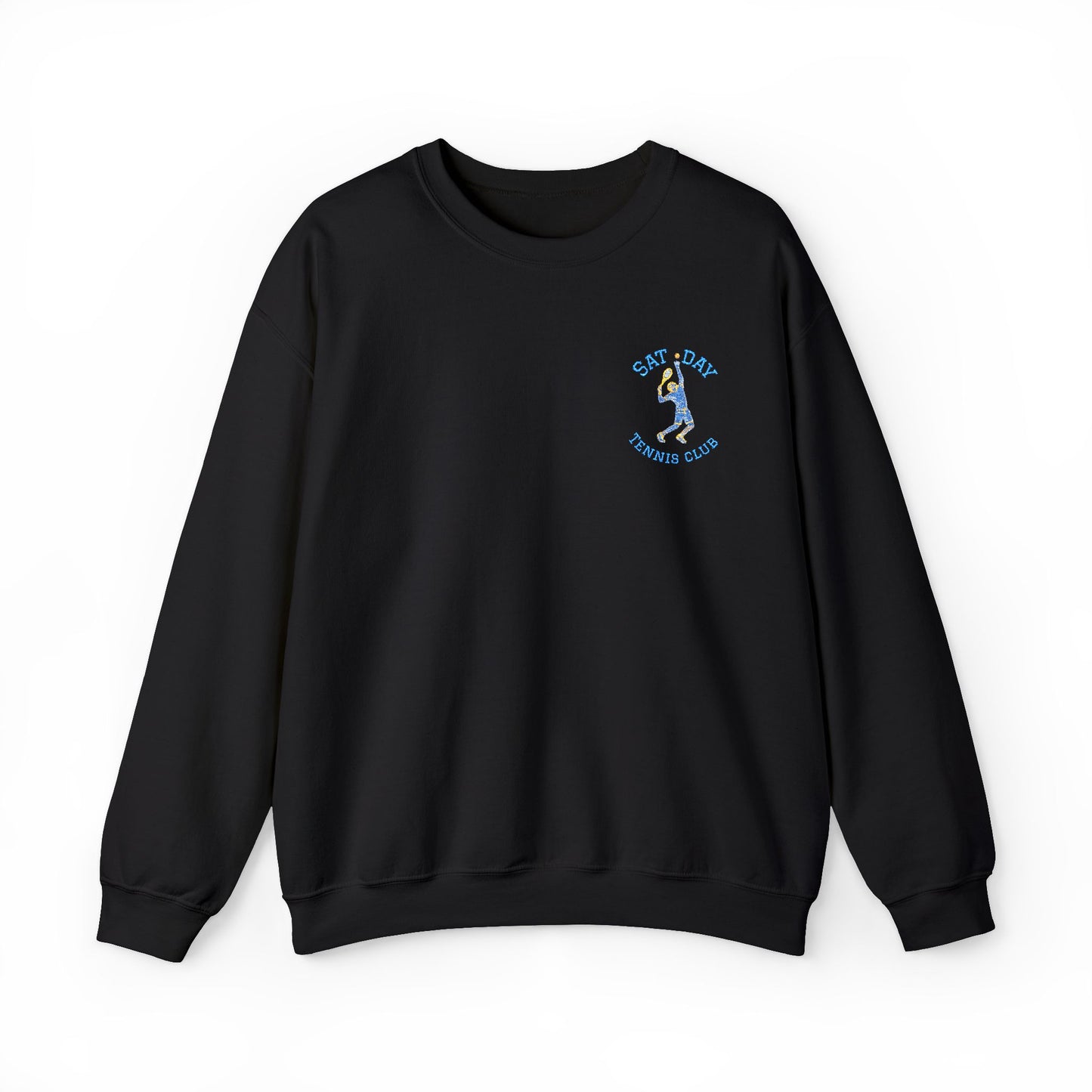 Men's Embroidered Vintage Tennis Sweatshirt | Retro Saturday Tennis Crewneck