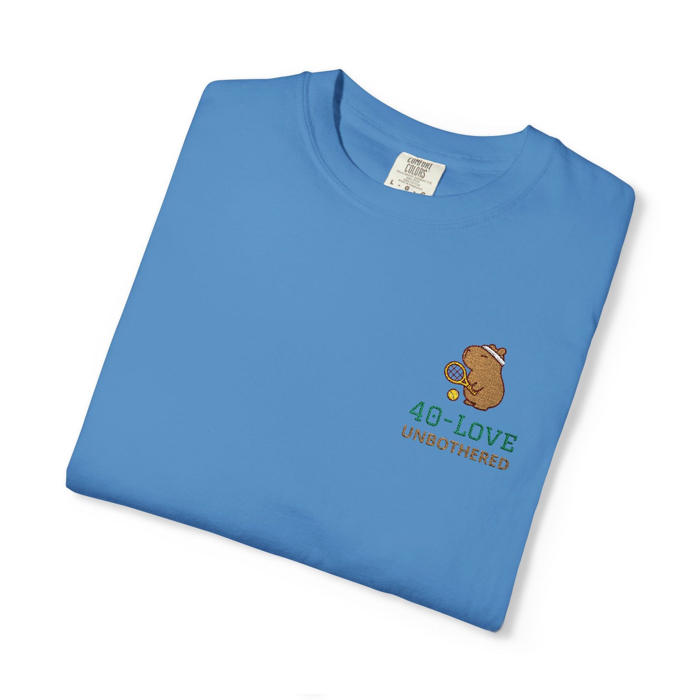 40-Love & Unbothered Capybara Tennis T-Shirt, Cute Tennis Gift Tee