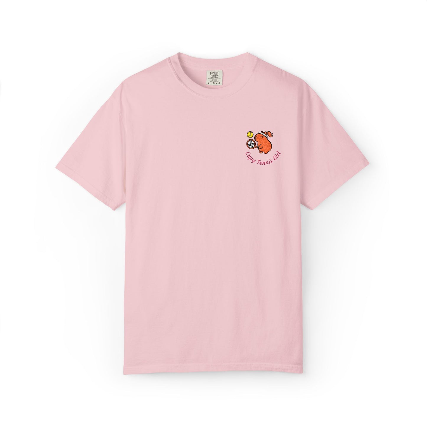 The "Capy Tennis Girl" Embroidery Capybara Tee