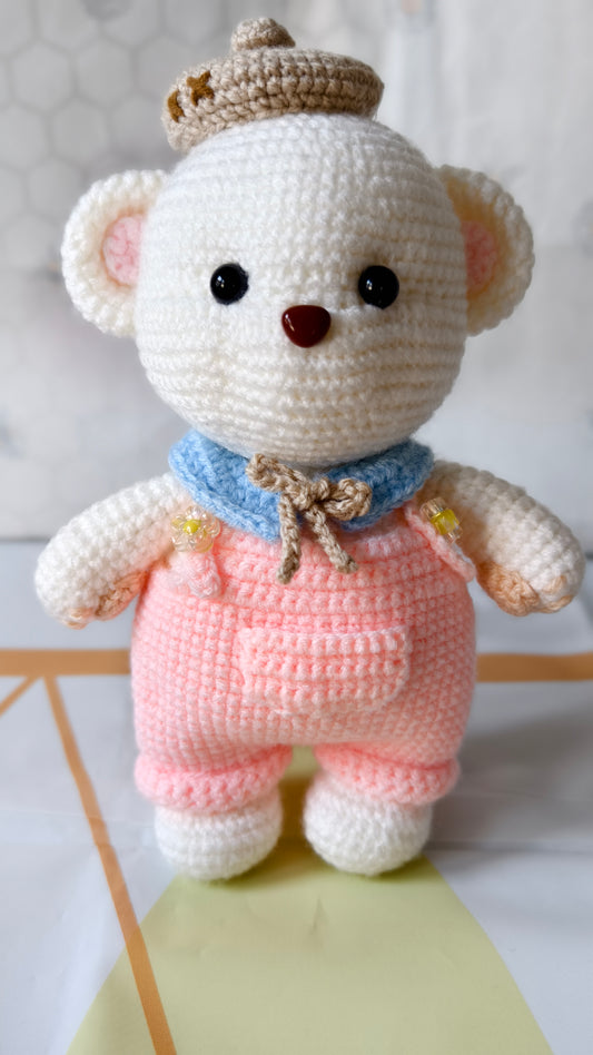 Molly - White Crochet Teddy Bear – Handmade Cuddly Gift | Unique teddy bear gift | Amigurumi bear