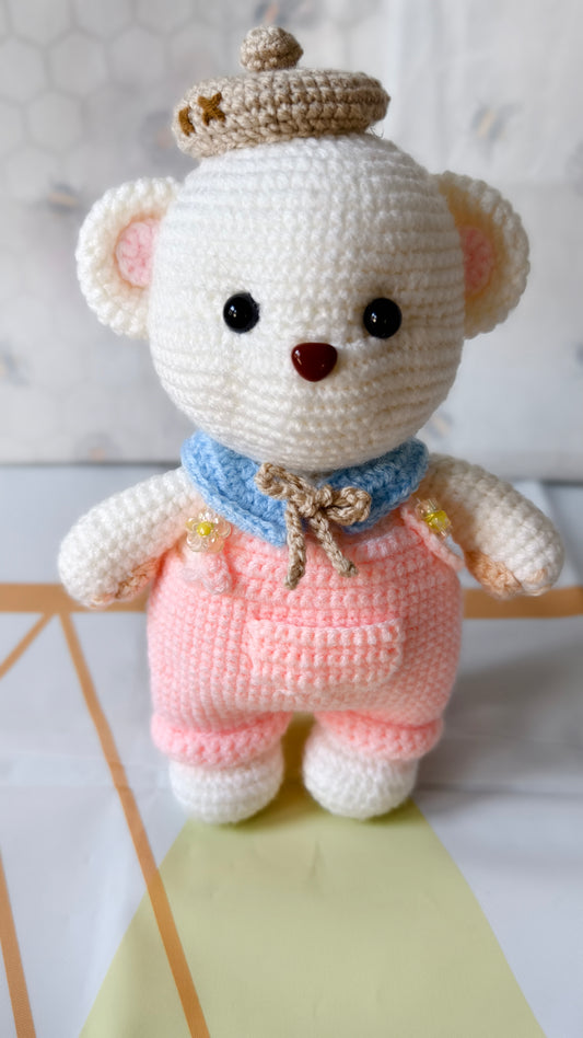 Molly - White Crochet Teddy Bear – Handmade Cuddly Gift | Unique teddy bear gift | Amigurumi bear