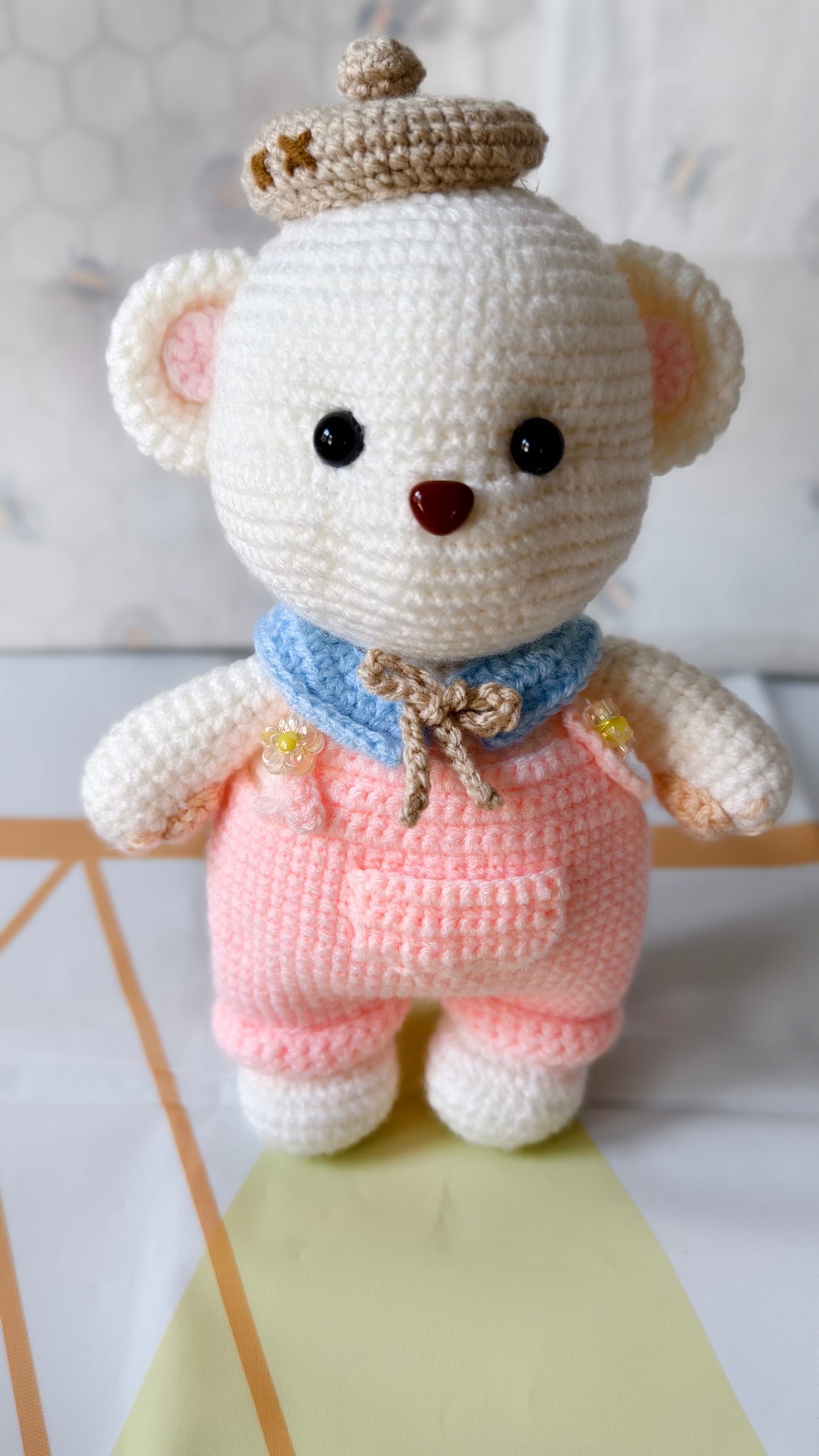 Molly - White Crochet Teddy Bear – Handmade Cuddly Gift | Unique teddy bear gift | Amigurumi bear